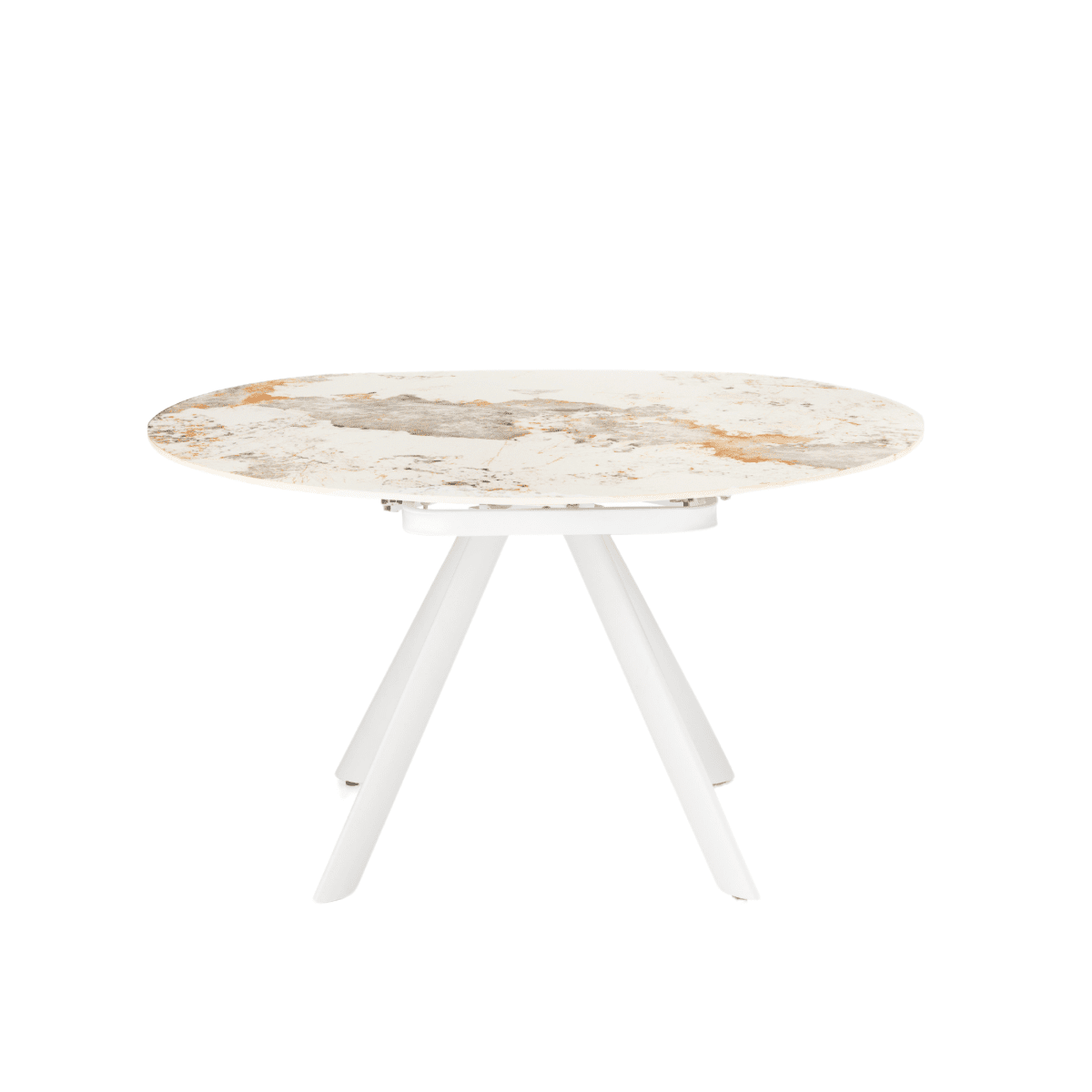 Tavolo allungabile "Lena" effetto marmo con piano girevole cm 135x87 78h - MondoViro