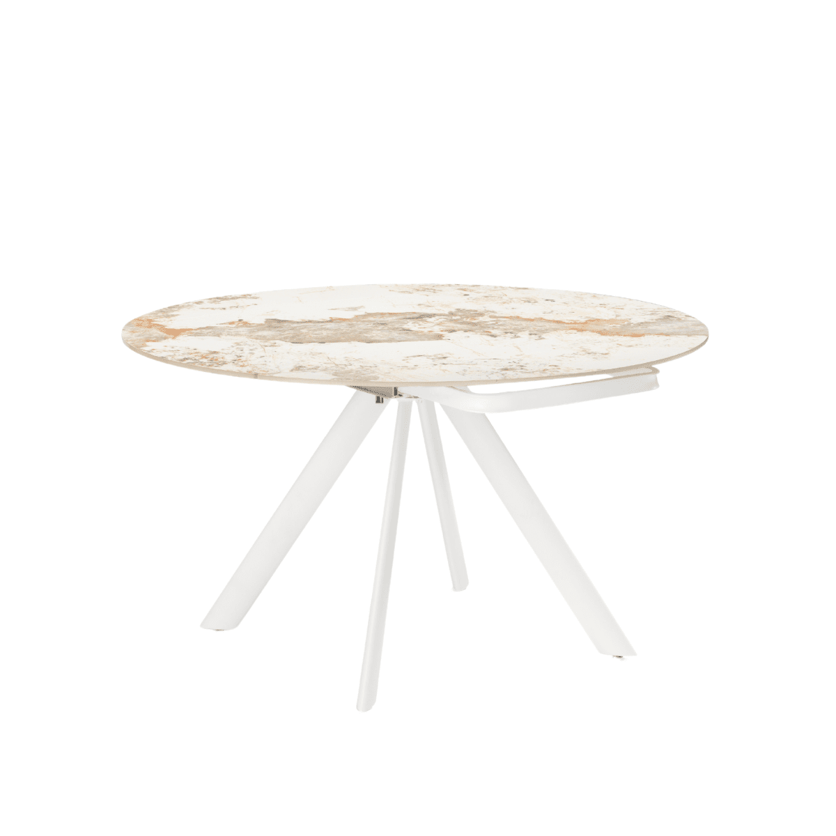 Tavolo allungabile "Lena" effetto marmo con piano girevole cm 135x87 78h - MondoViro