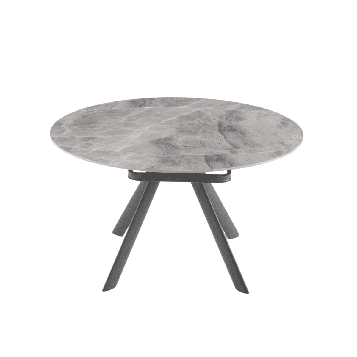 Tavolo allungabile "Lena" effetto marmo con piano girevole cm 135x87 78h - MondoViro