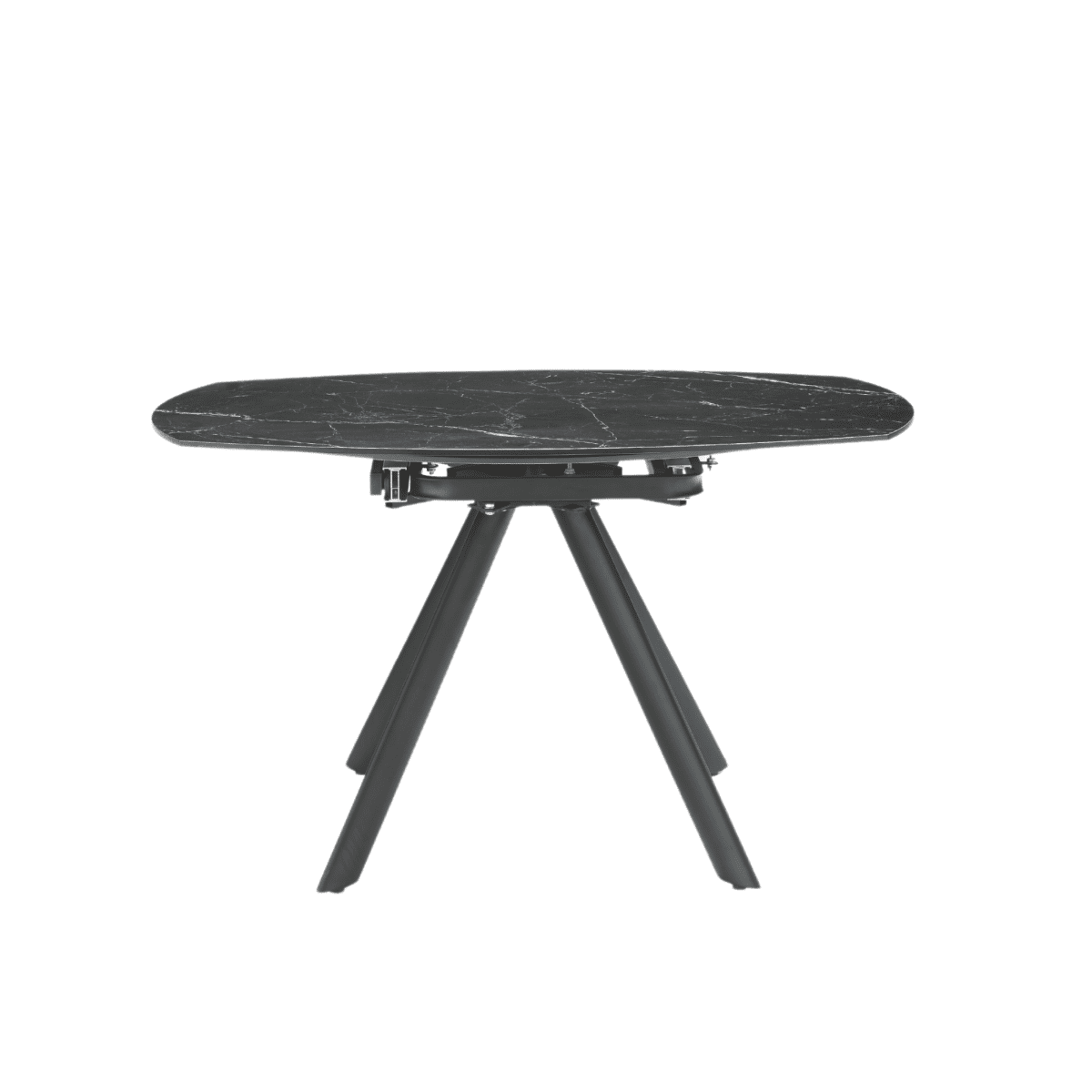 Tavolo allungabile "Lena" effetto marmo con piano girevole cm 135x87 78h - MondoViro