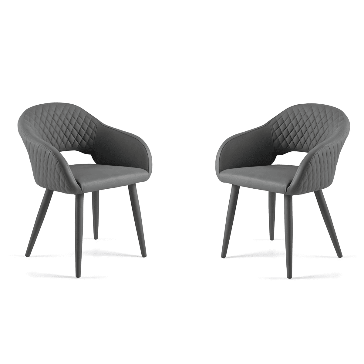 Set di sedie da pranzo in ecopelle "Ezia" con impuntura cm 50x60 88h - MondoViro