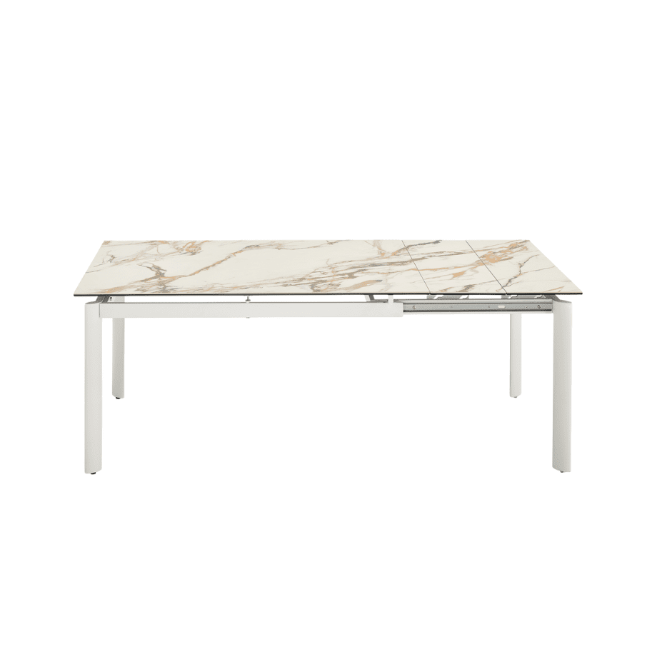 Tavolo allungabile "Strato" con piano in grès porcellanato effetto marmo - MondoViro