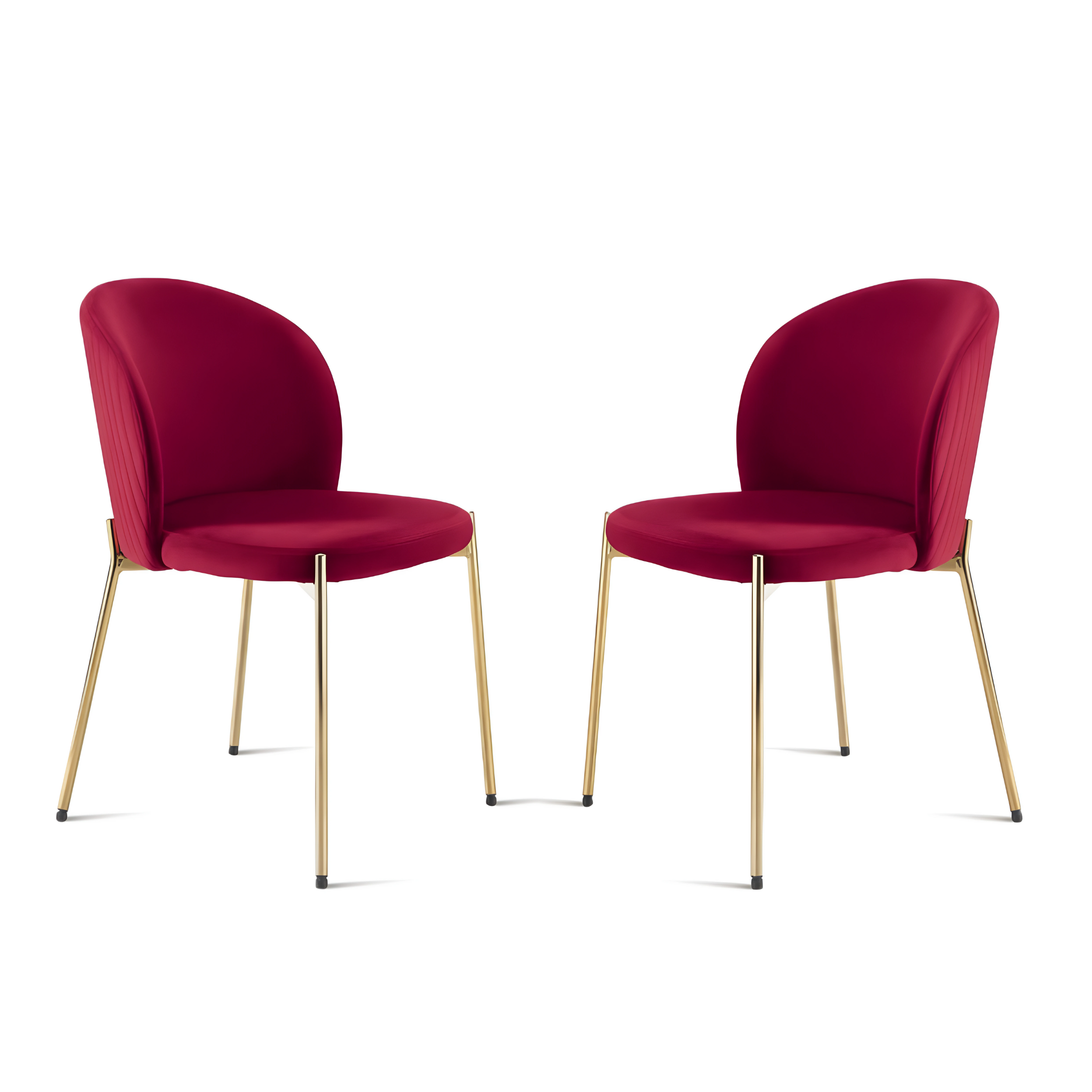 Set di sedie moderne in velluto "Jenny" con struttura in metallo dorato cm 55x45 80h