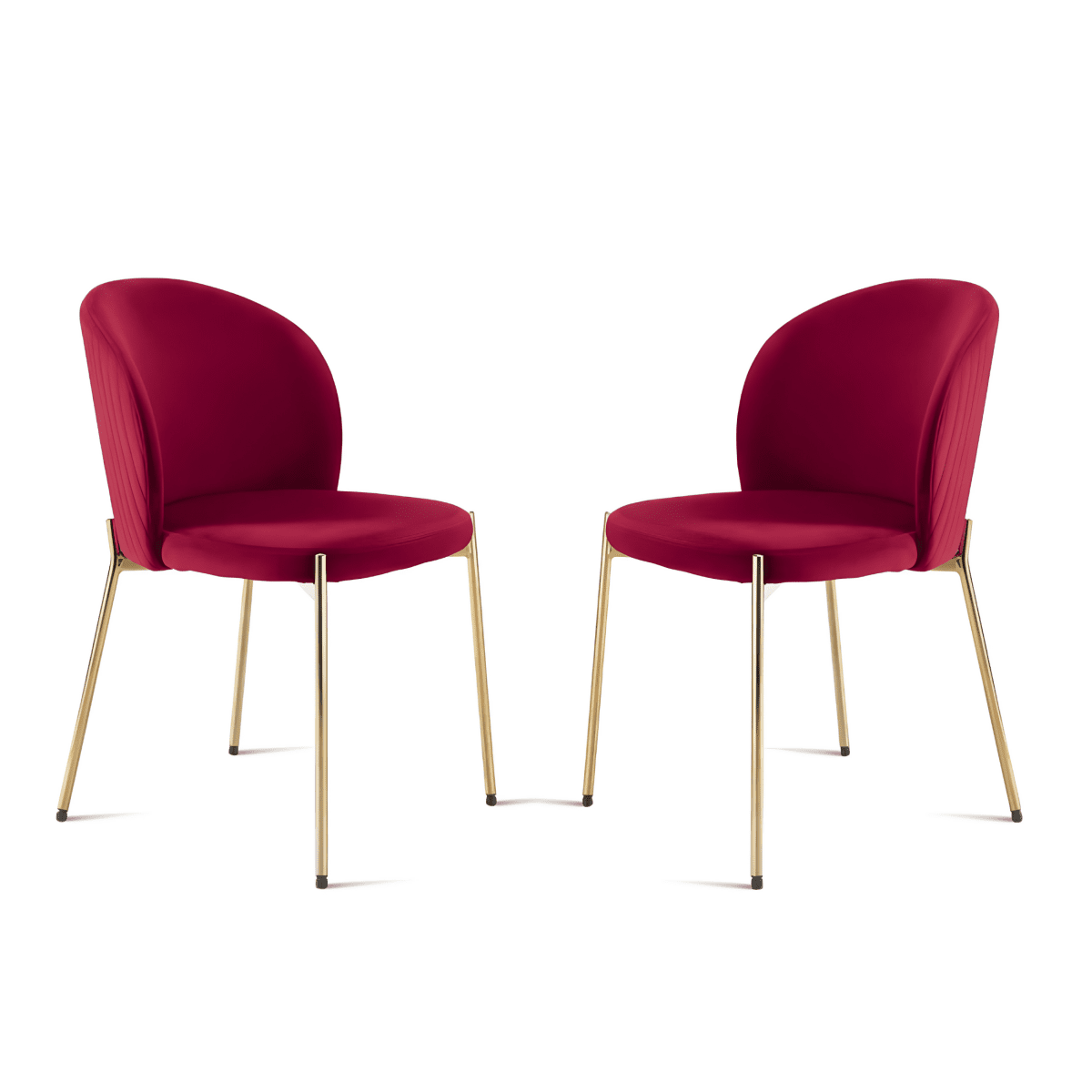 Set di sedie moderne in velluto "Jenny" con struttura in metallo dorato cm 55x45 80h - MondoViro