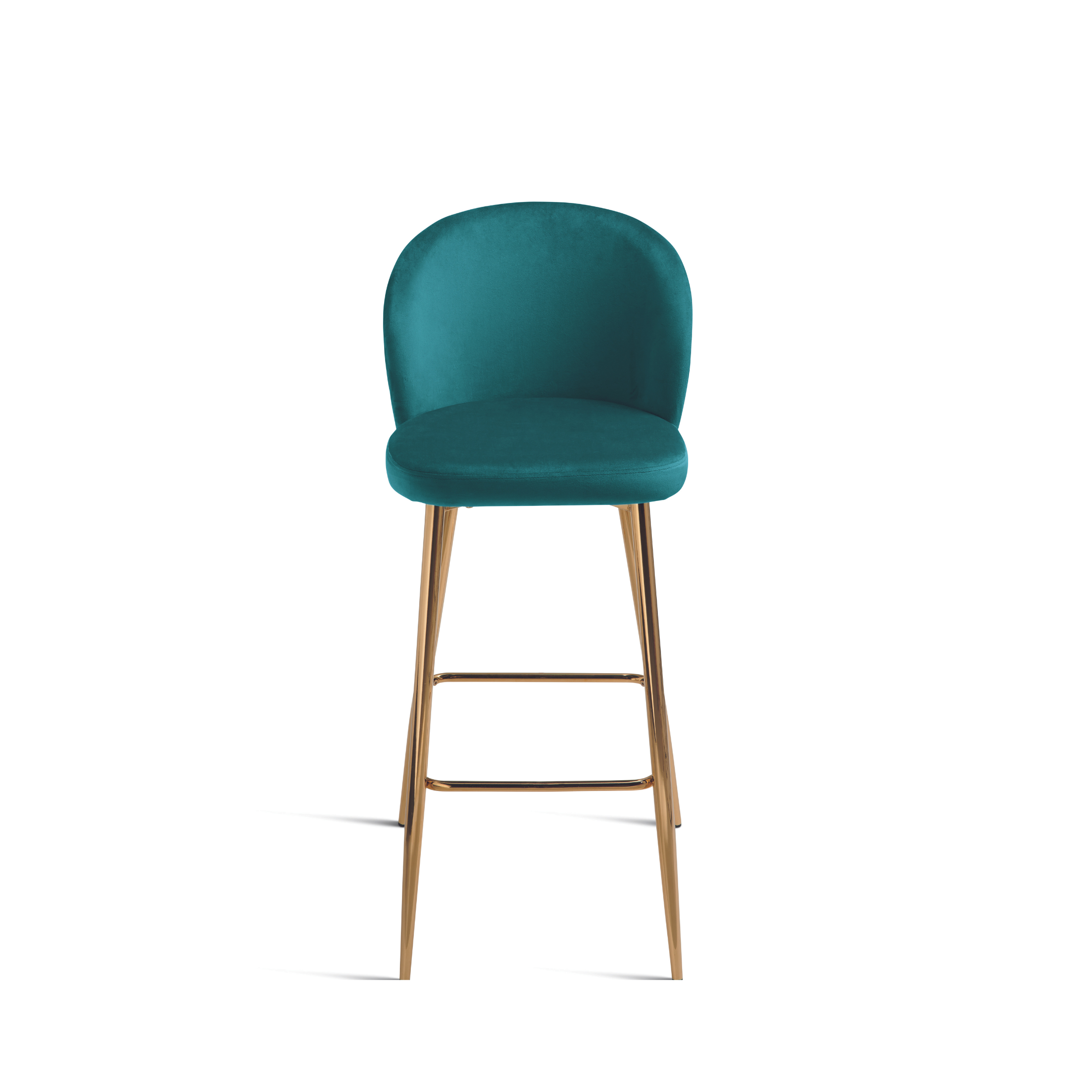 Set di sgabelli in velluto "Jenny" con struttura in metallo dorato cm 48x53 93h