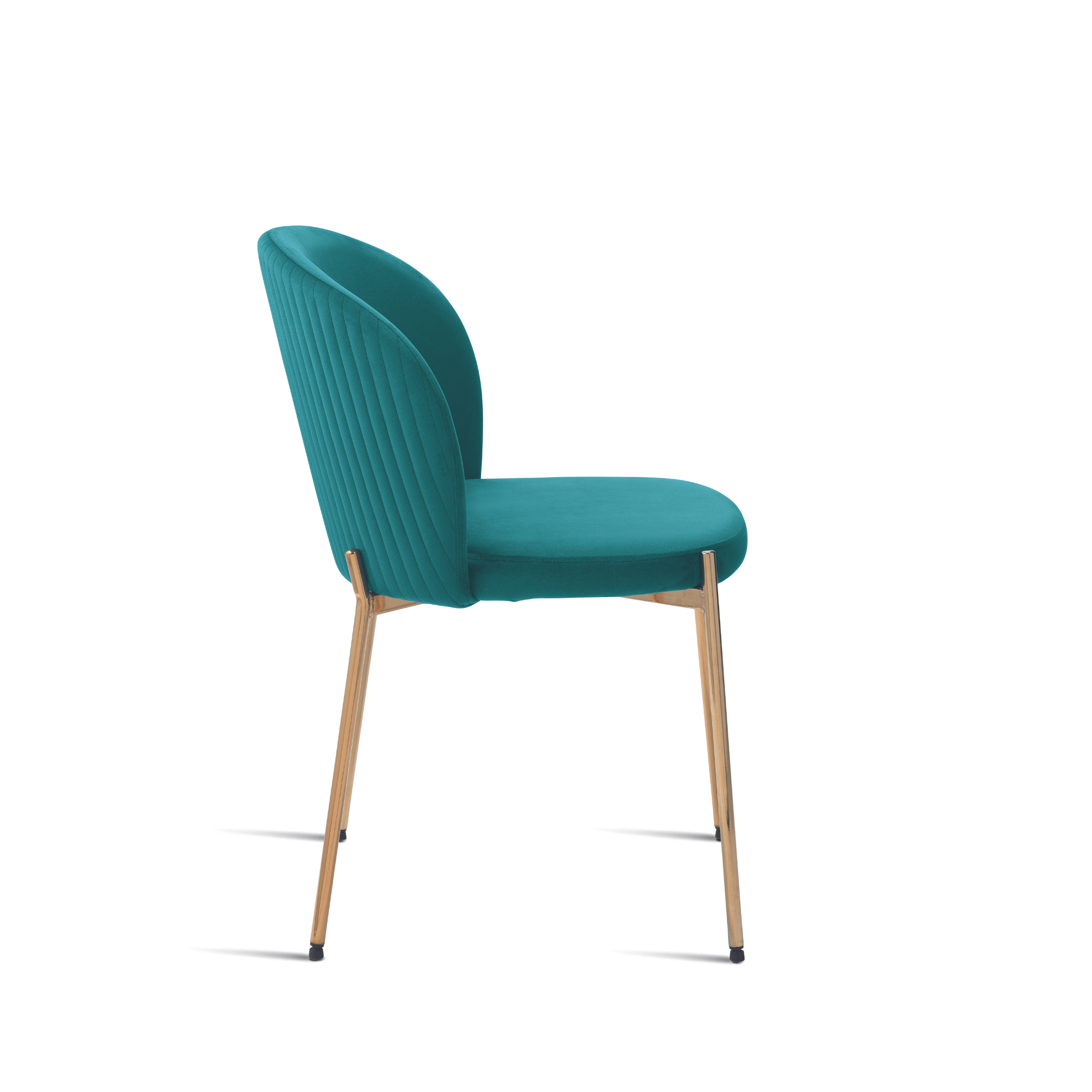 Set di sedie moderne in velluto "Jenny" con struttura in metallo dorato cm 55x45 80h