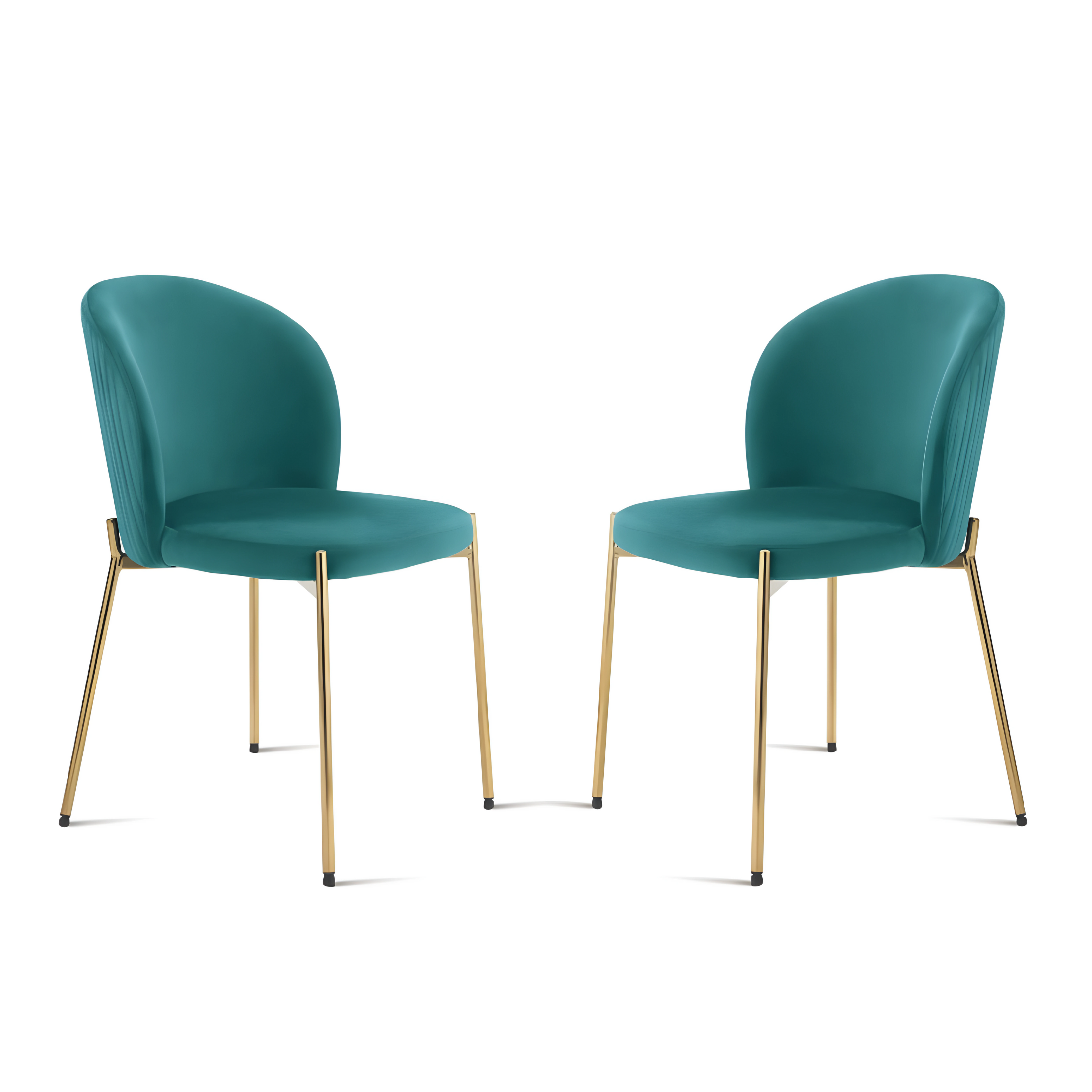 Set di sedie moderne in velluto "Jenny" con struttura in metallo dorato cm 55x45 80h