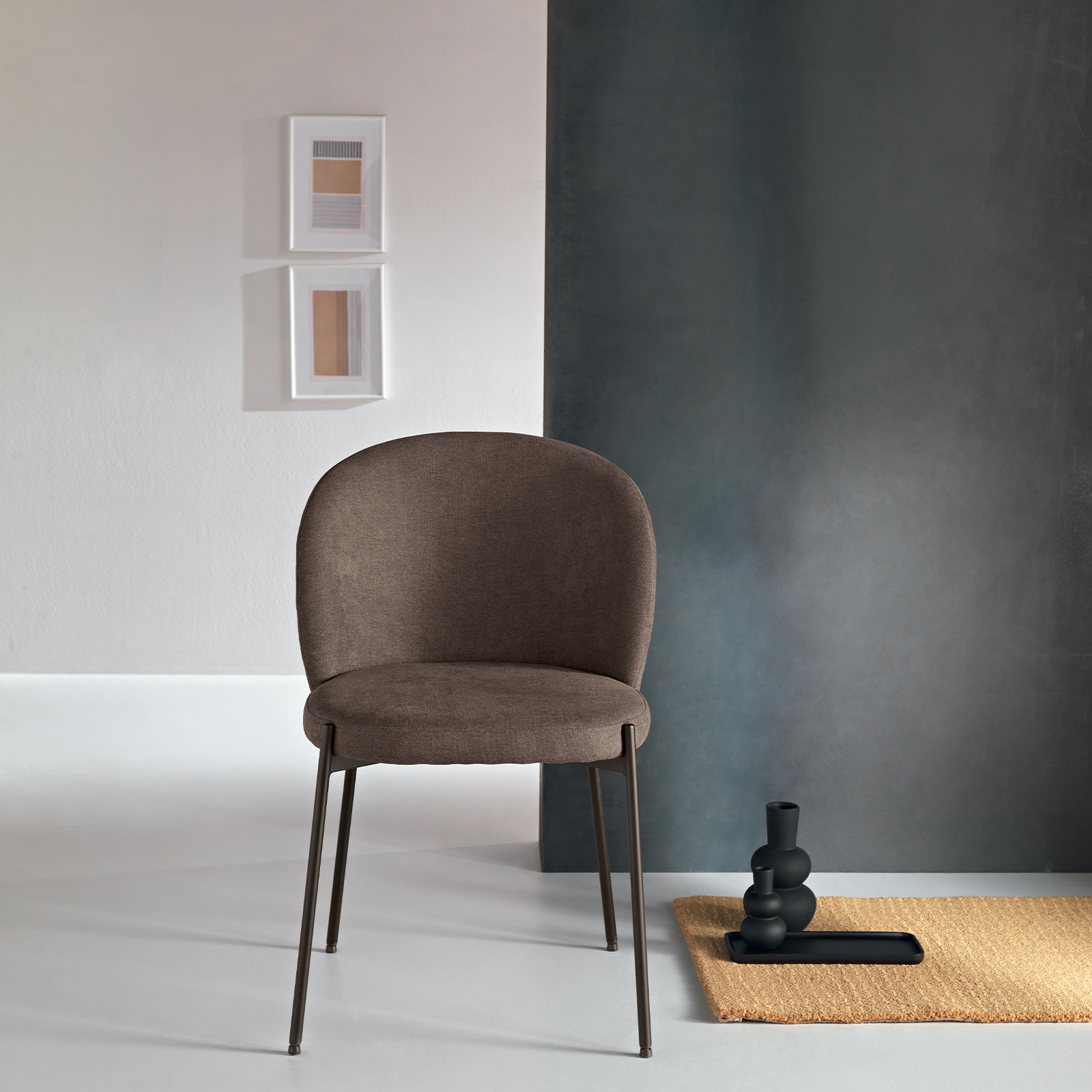 Set di sedie da pranzo moderne "Lizzy" in tessuto imbottite cm 80x45 55h