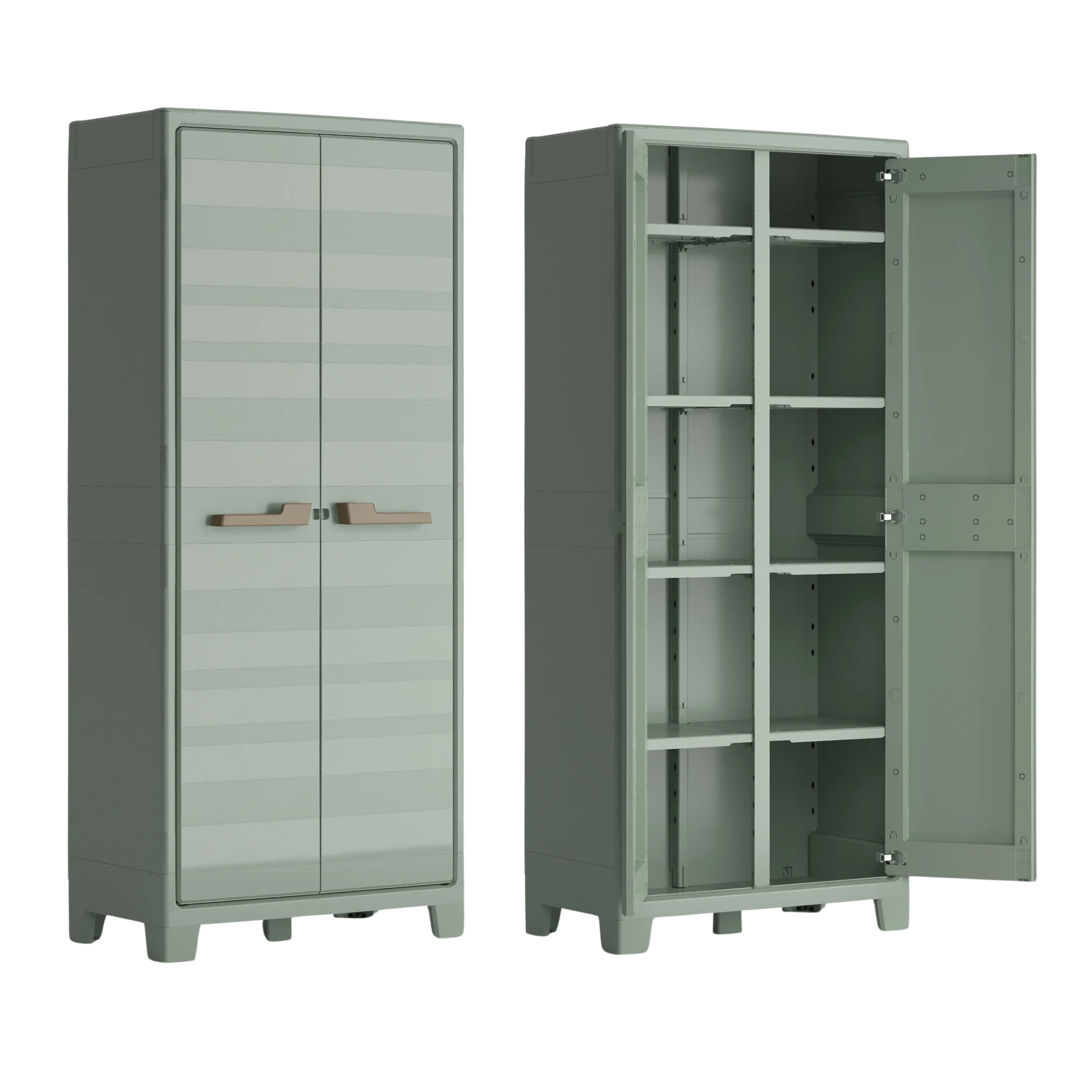 Armadio in resina da giardino "Garden 2.0" con piedini rialzati e ripiani interni