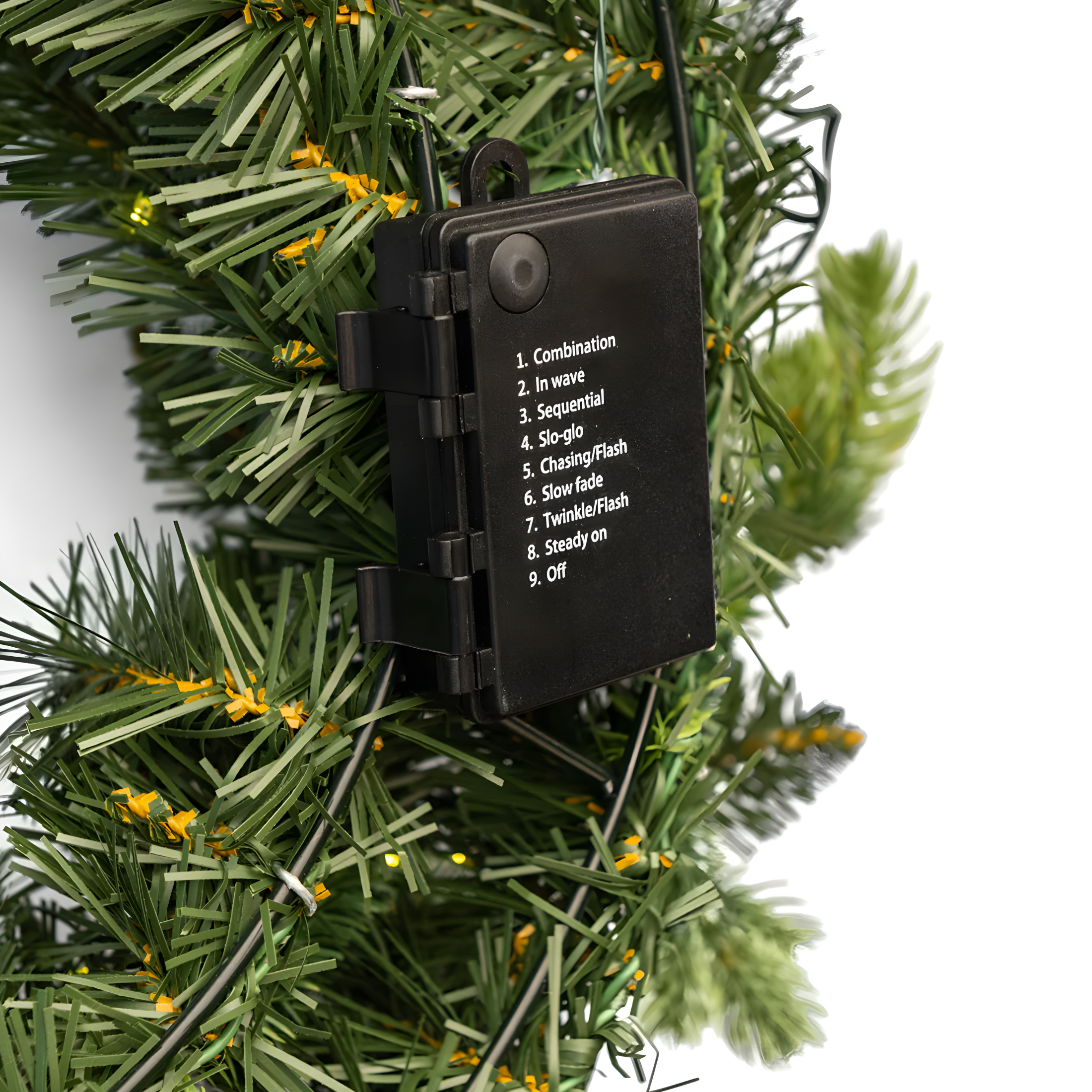 Ghirlanda "Madame" con microled retro porta natalizio in PE effetto real touch 120 cm