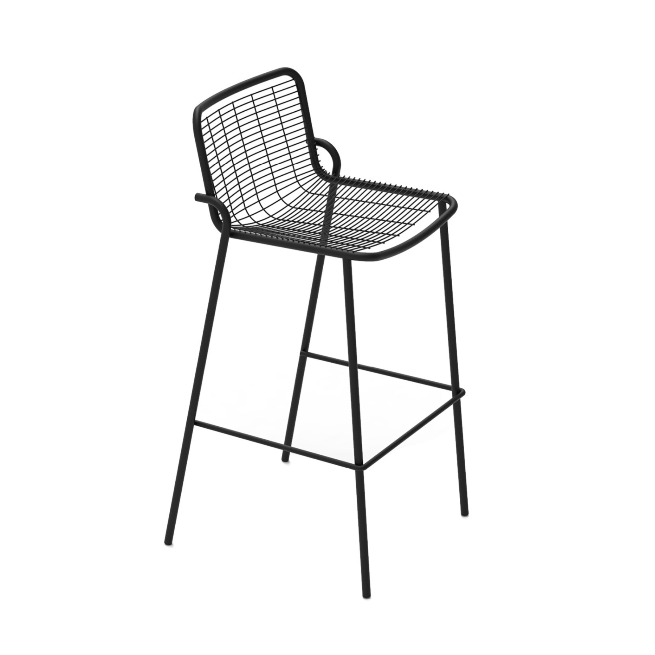 Set di sgabelli alti in metallo verniciato "Roma" impilabili da giardino cm 50x52 100h