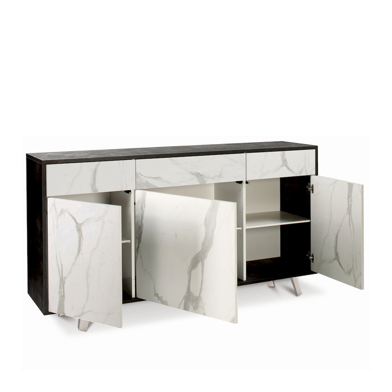 Mobile in legno 3 ante 3 cassetti "Angy" cass push cm 164x41 92h