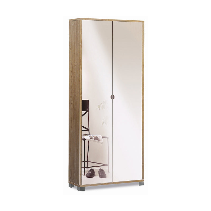 Mobile 2 ante specchiato "Madrid" armadio piedini cromo cm 83x29 190h