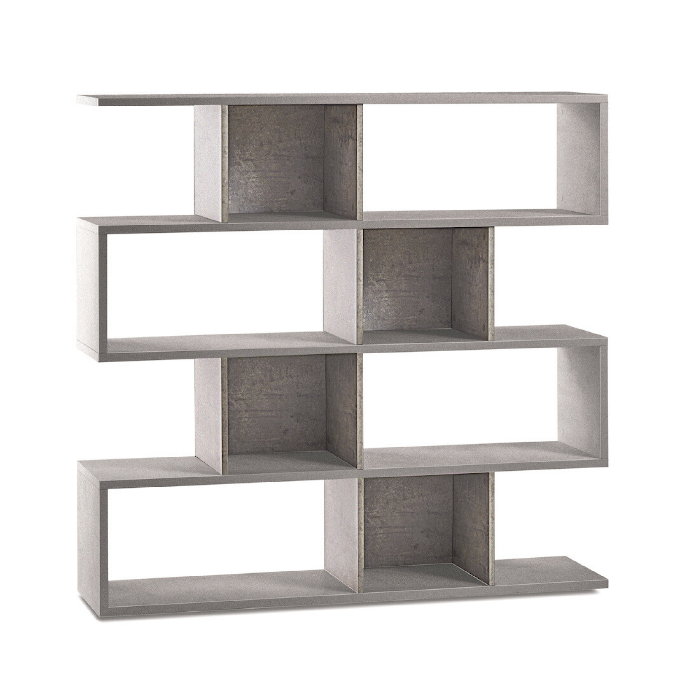 Libreria divisoria modulare "Riflessioni" in legno 4 piani moderna cm 150x38 144h