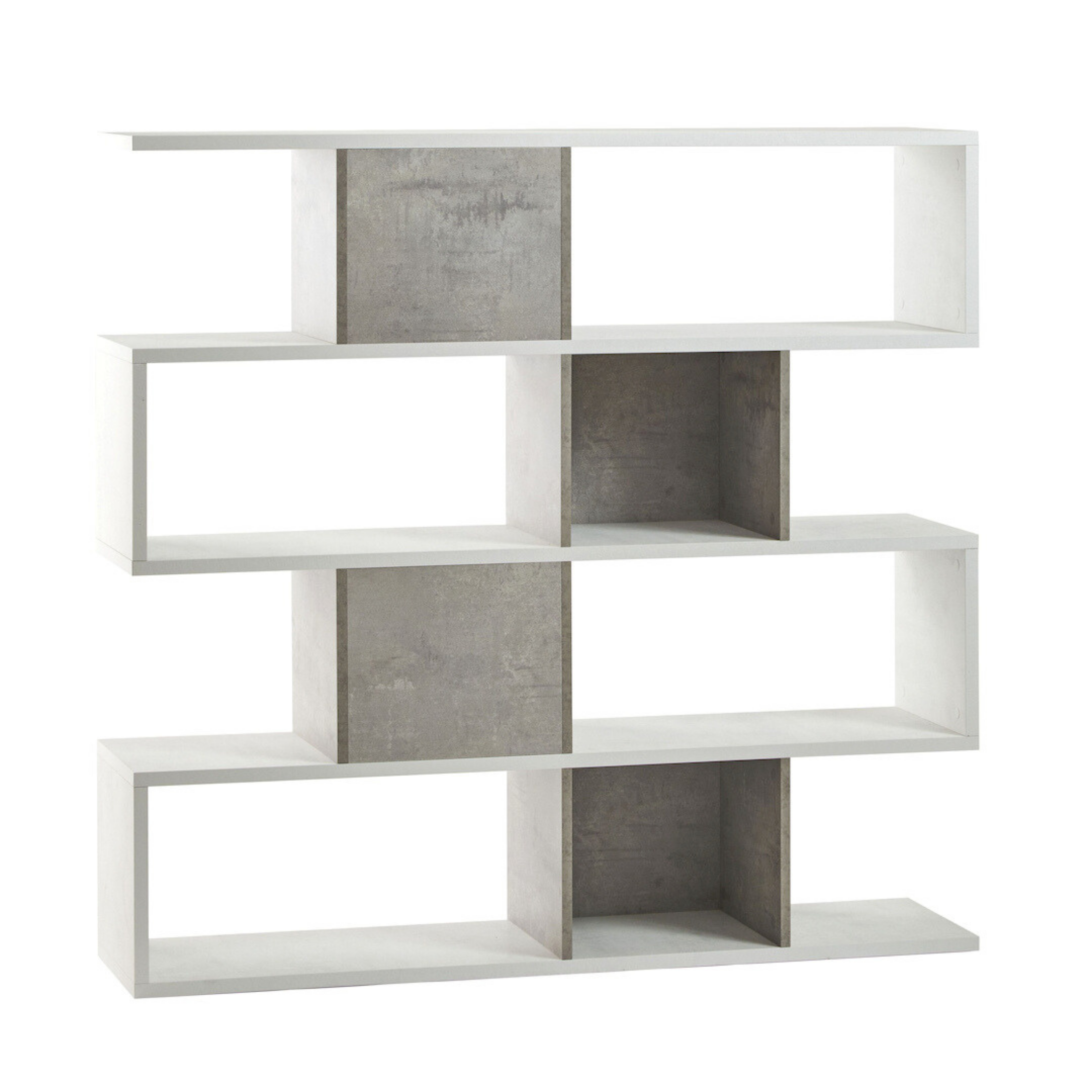 Libreria divisoria modulare "Riflessioni" in legno 4 piani moderna cm 150x38 144h