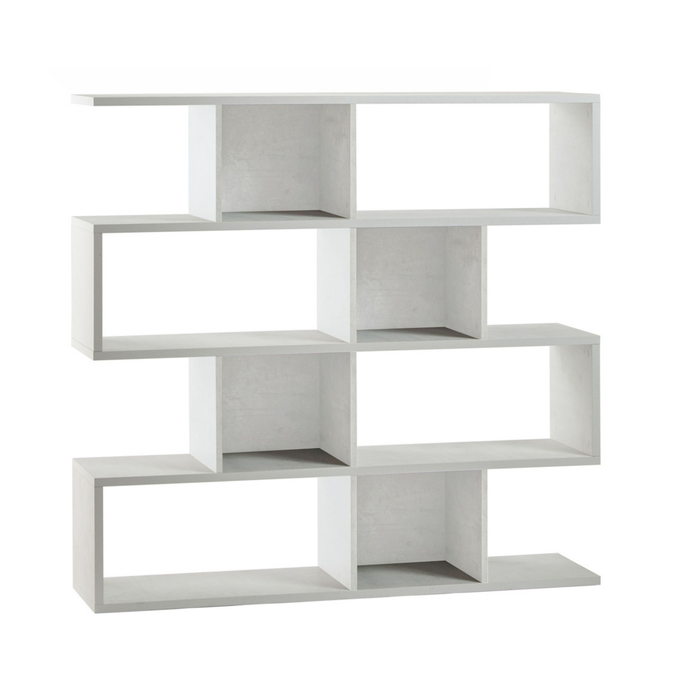 Libreria divisoria modulare "Riflessioni" in legno 4 piani moderna cm 150x38 144h