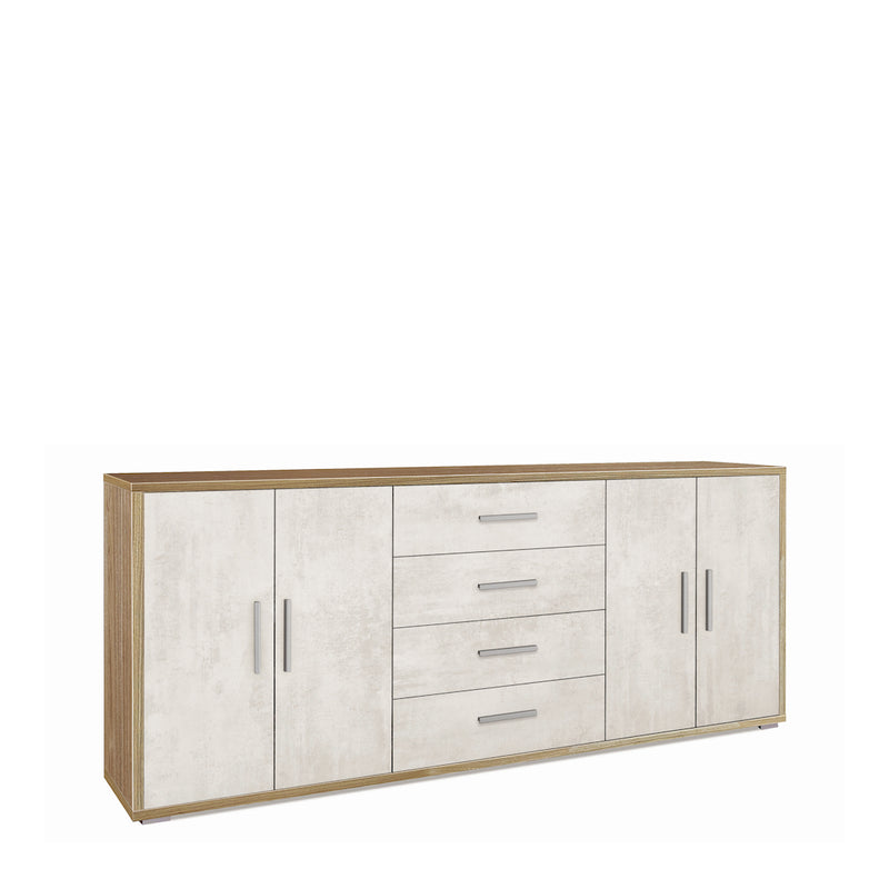 Mobile in legno "Roby" credenza con 4 ante e 4 cassetti cm 203x41 84h