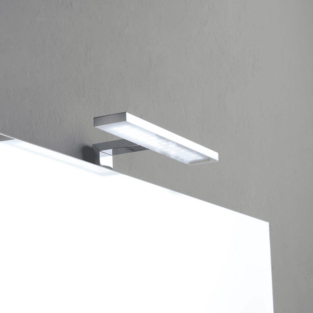 Mobile bagno a terra "Petra" moderno con specchio, lavabo e mensola in vetro 100 cm - MondoViro