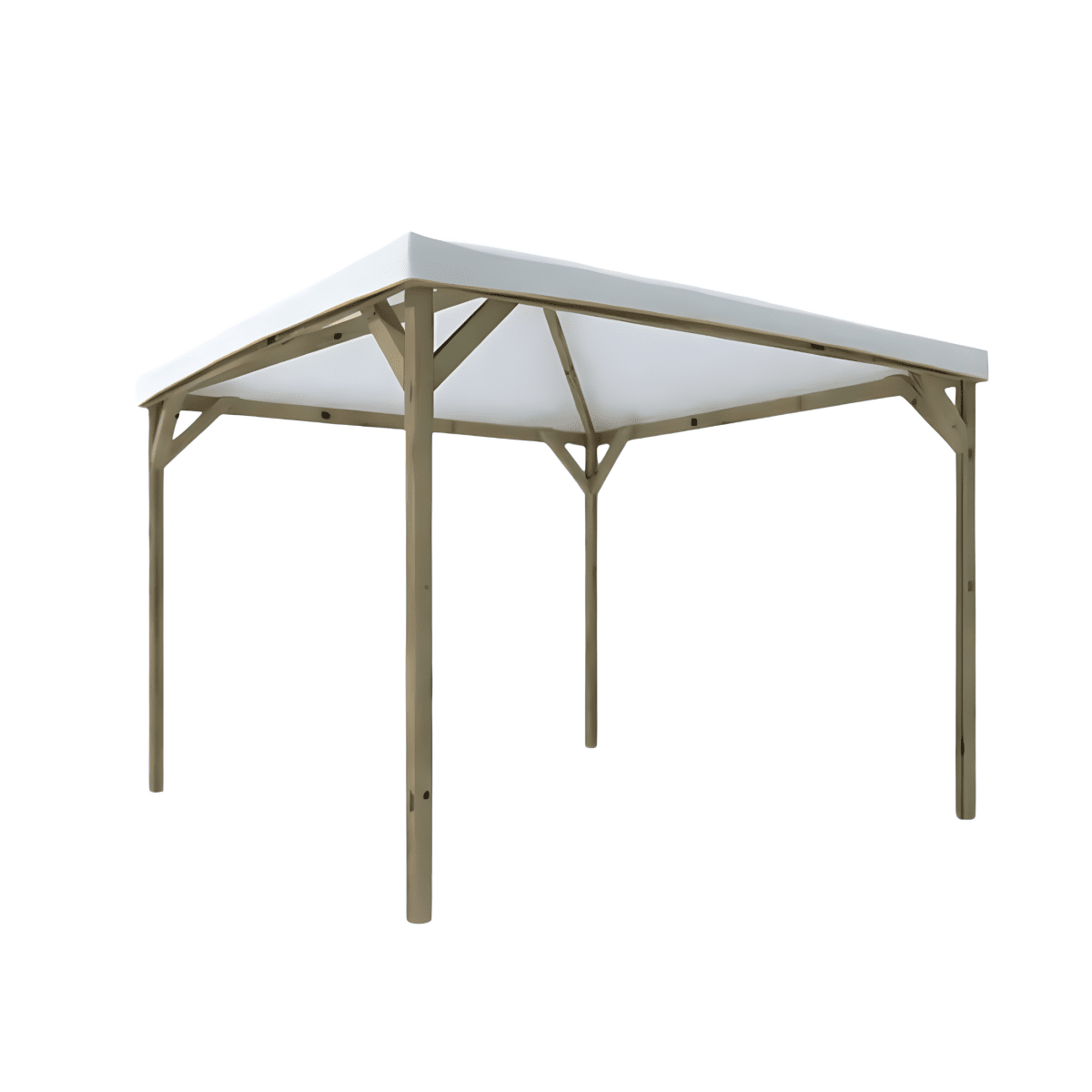Gazebo "Pocket" in legno di abete e copertura PVC bianca cm 300x300 260h - MondoViro