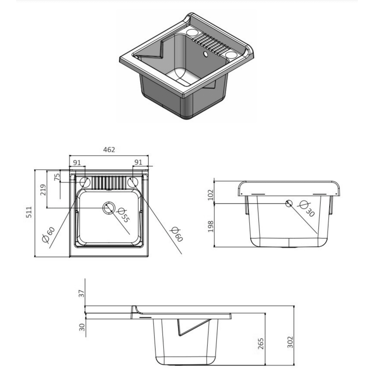 Mobile lavapanni in legno "Bros" da interno con cesto scorrevole cm 45x50 85h - MondoViro