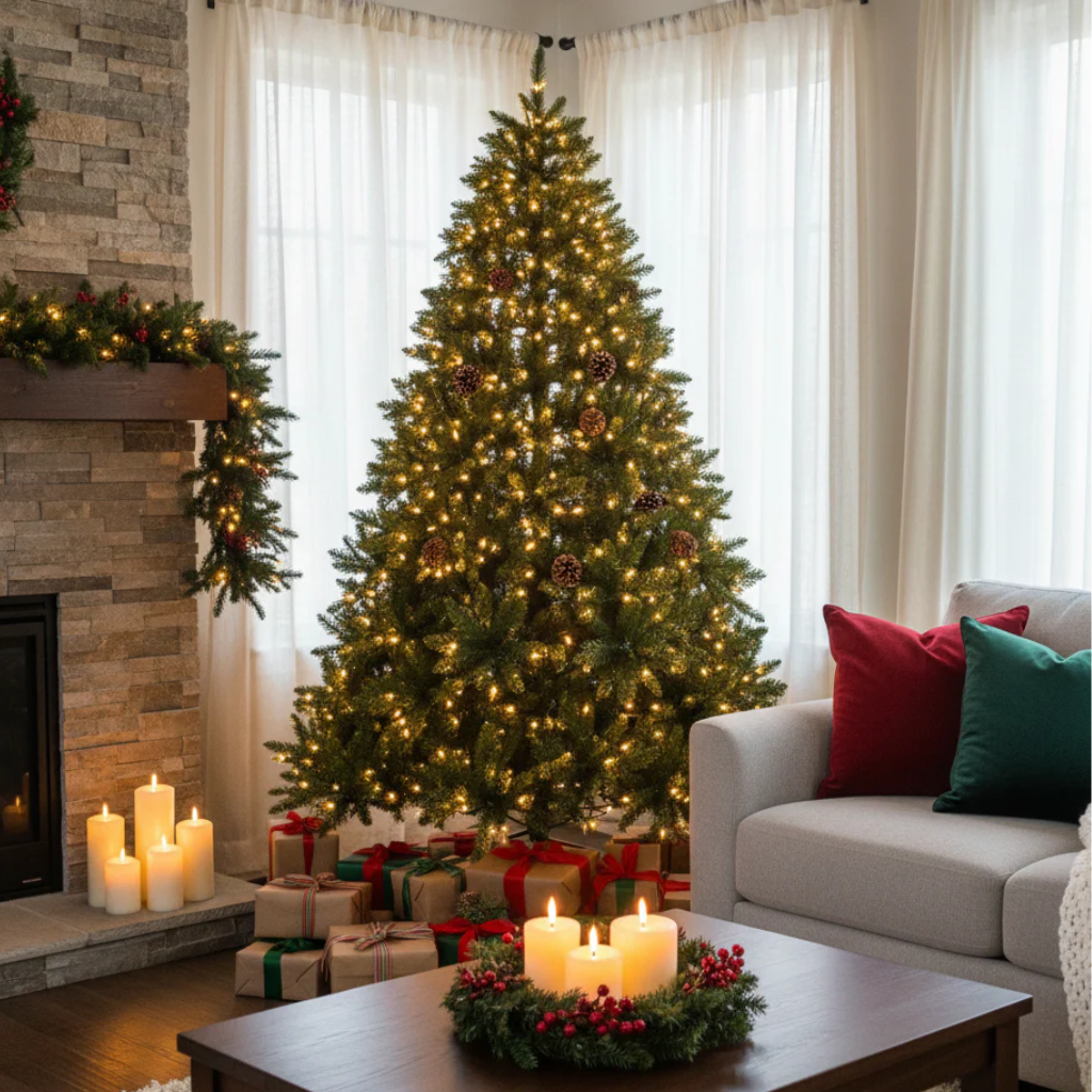 Albero di Natale realistico "Brina" in PVC di altissima qualità