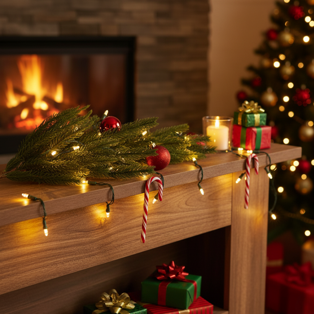 Ramo verde Norfolk Pine in Pe effetto Real Touch da 90 cm