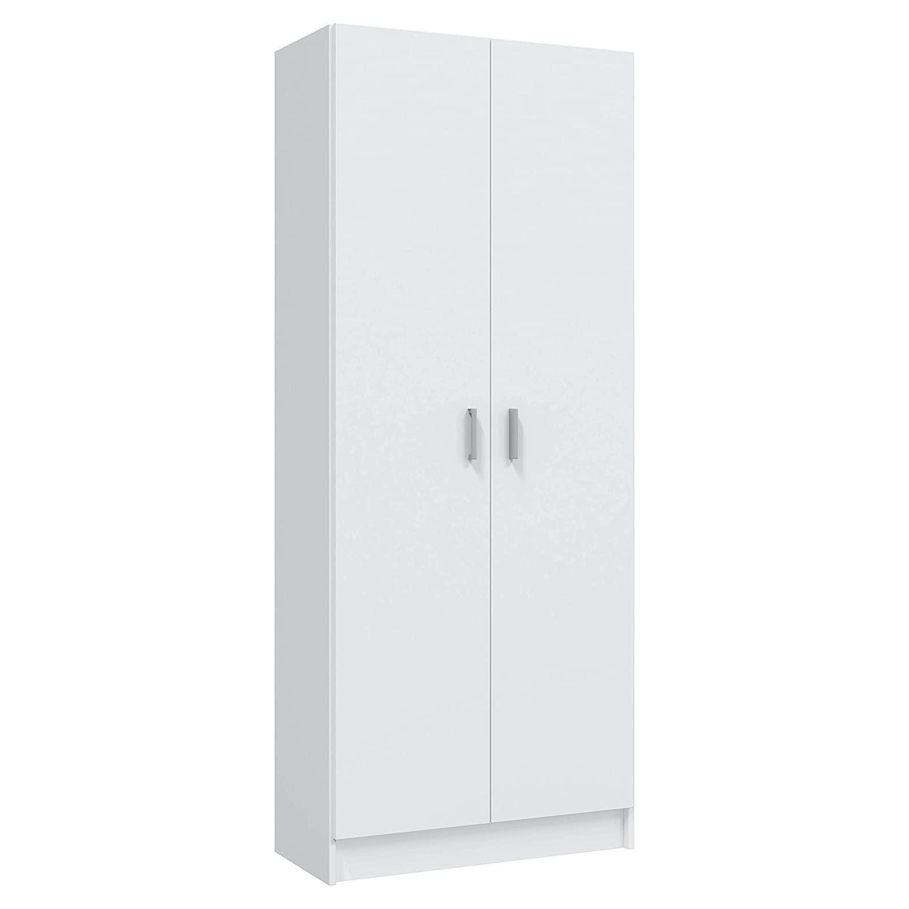 Kit Armadio Multiuso 2 ante bianco in legno portascope cm73x37 180h