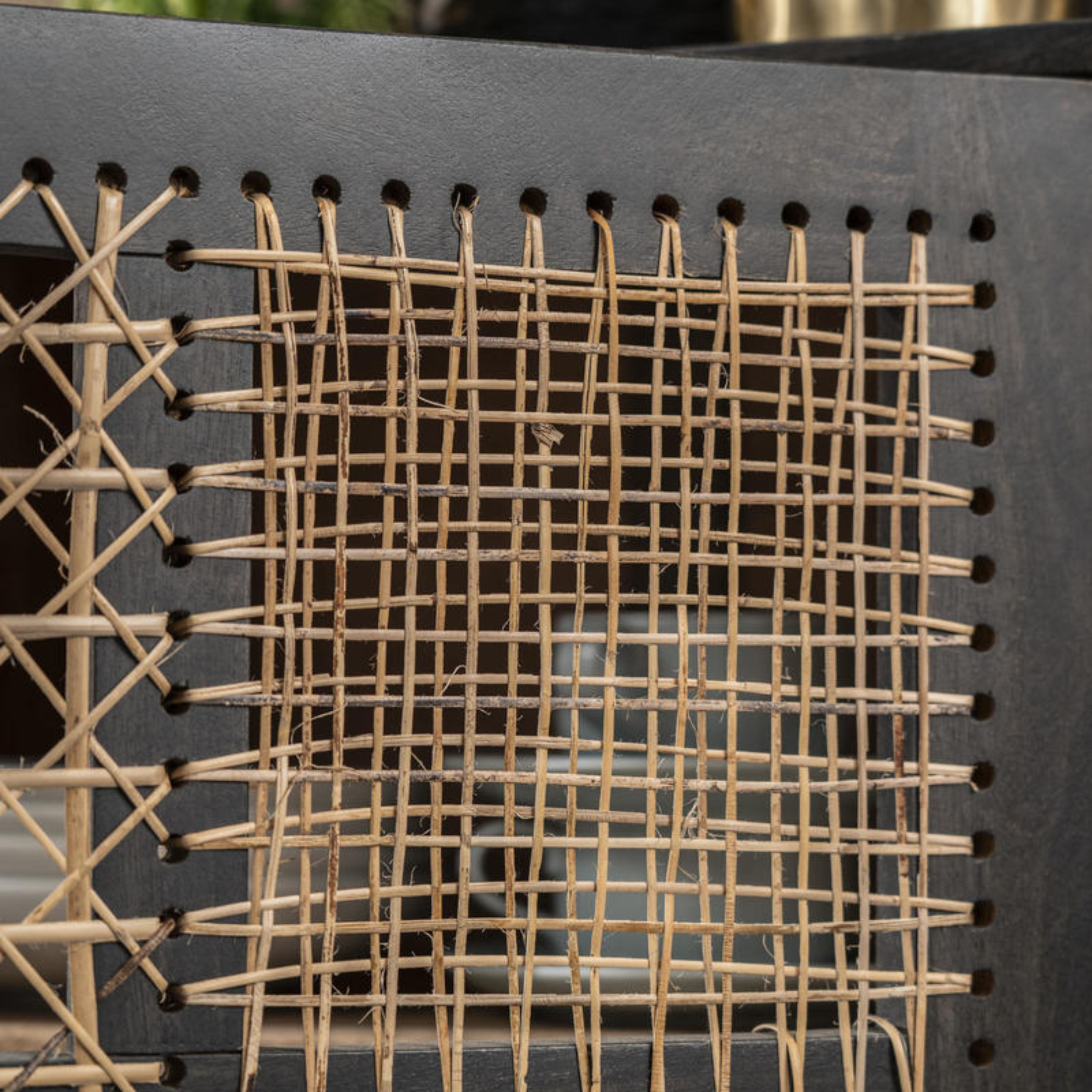 Madia design in legno di mango rattan "Ryan" 3 ante cm 160x38 75h