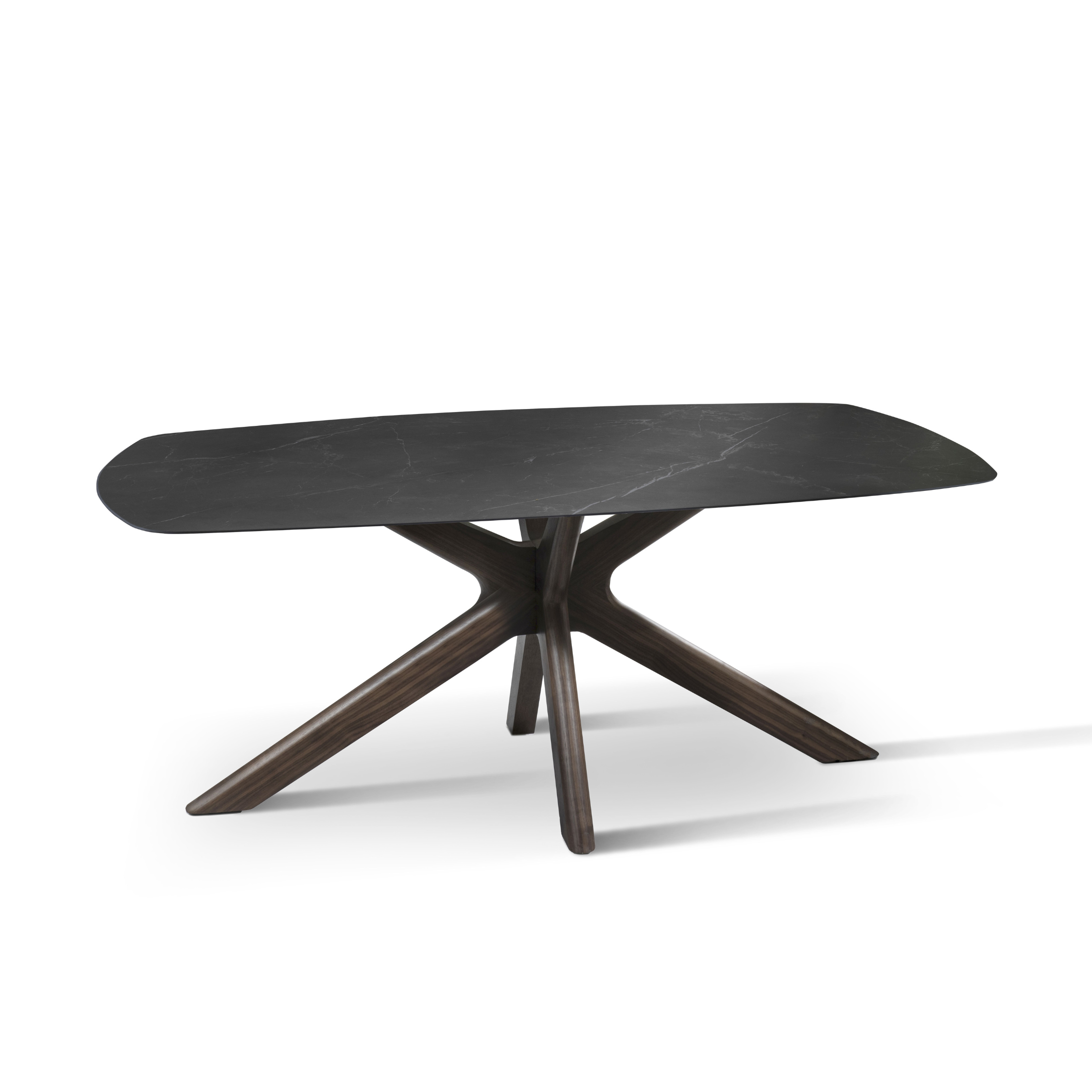 Tavolo moderno in ceramica "Item" fisso da soggiorno effetto marmo