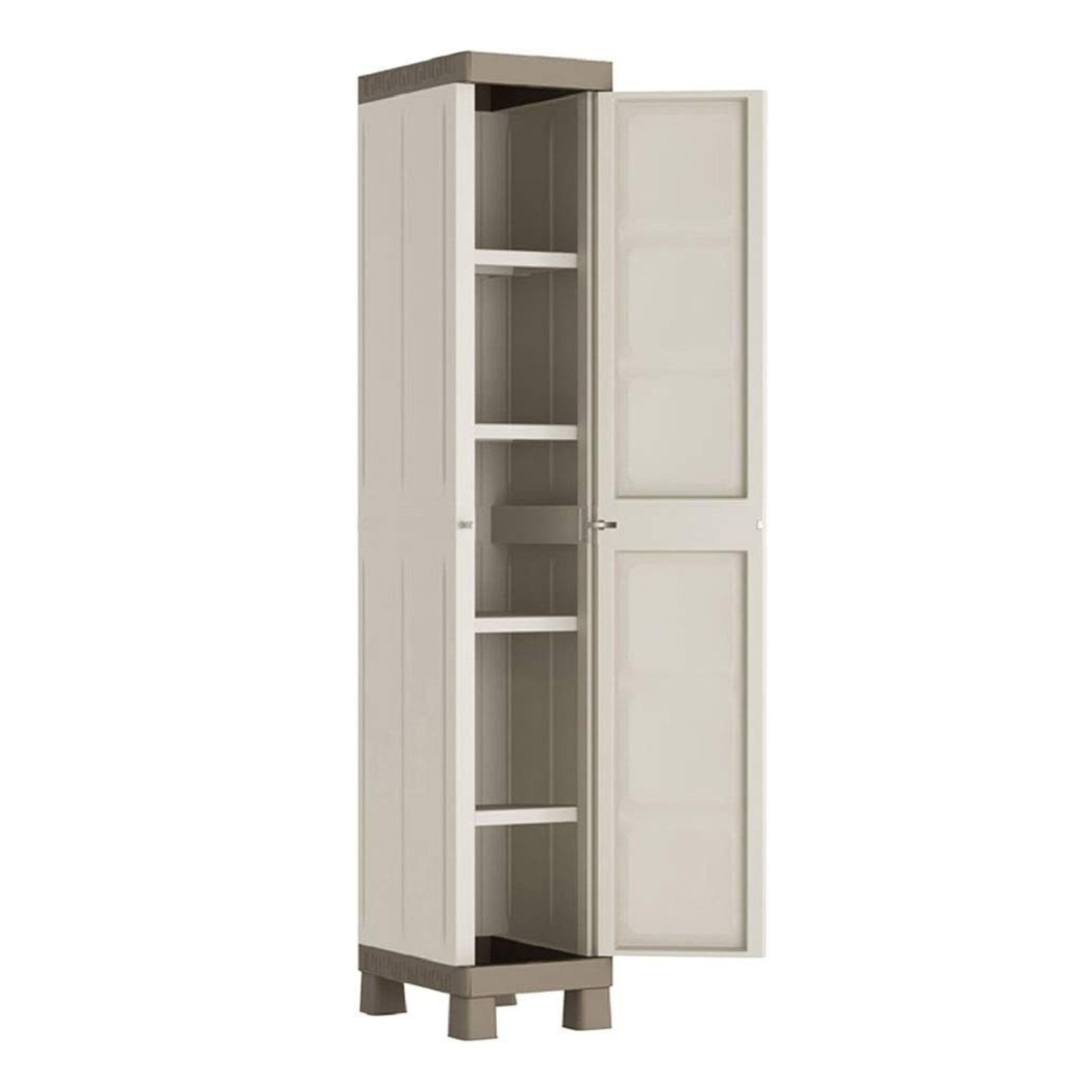 Armadio in resina da giardino "Bacau" con ripiani interni e piedini rialzati