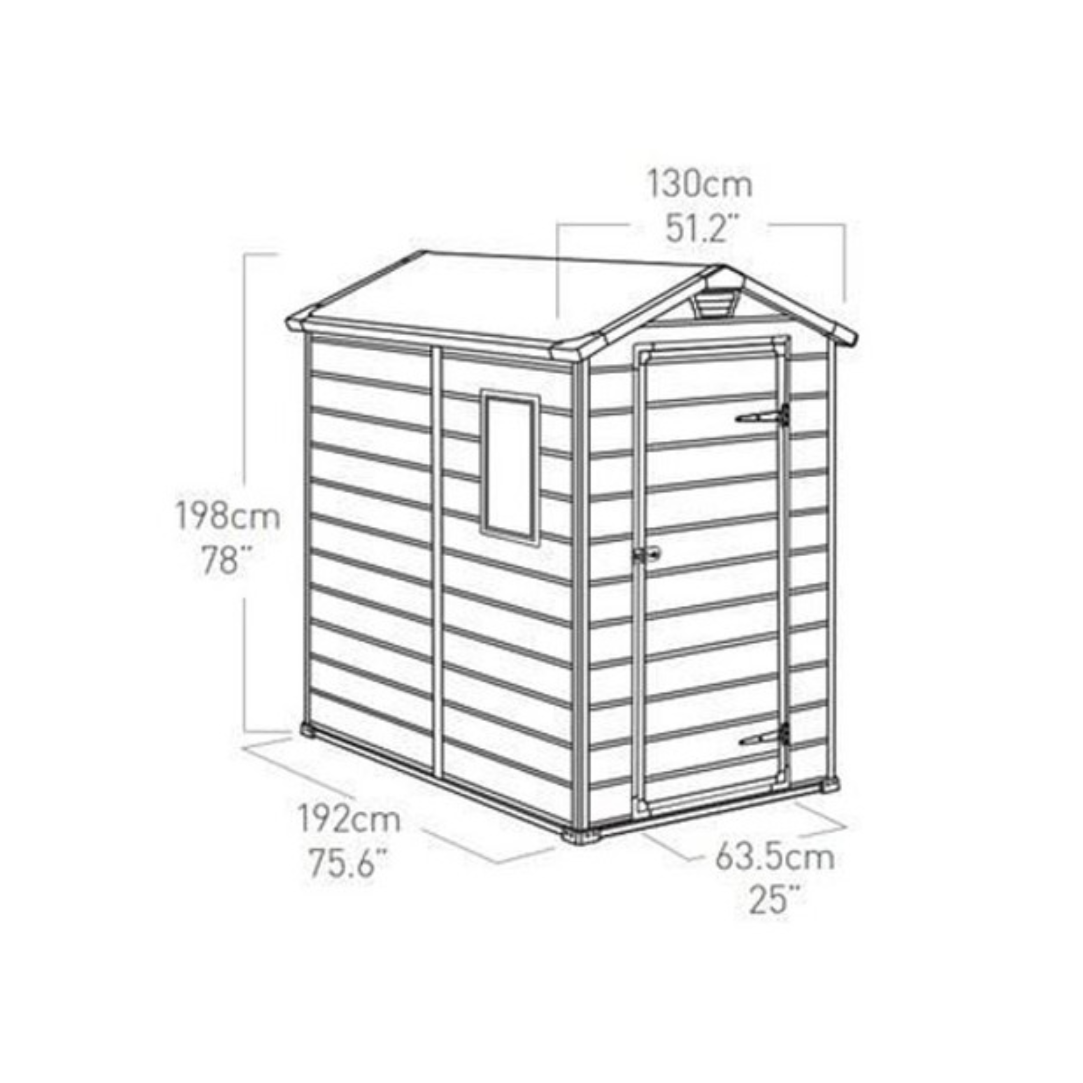 Casetta da giardino in resina "SunBlossom" con finestra laterale cm 130x192 198h