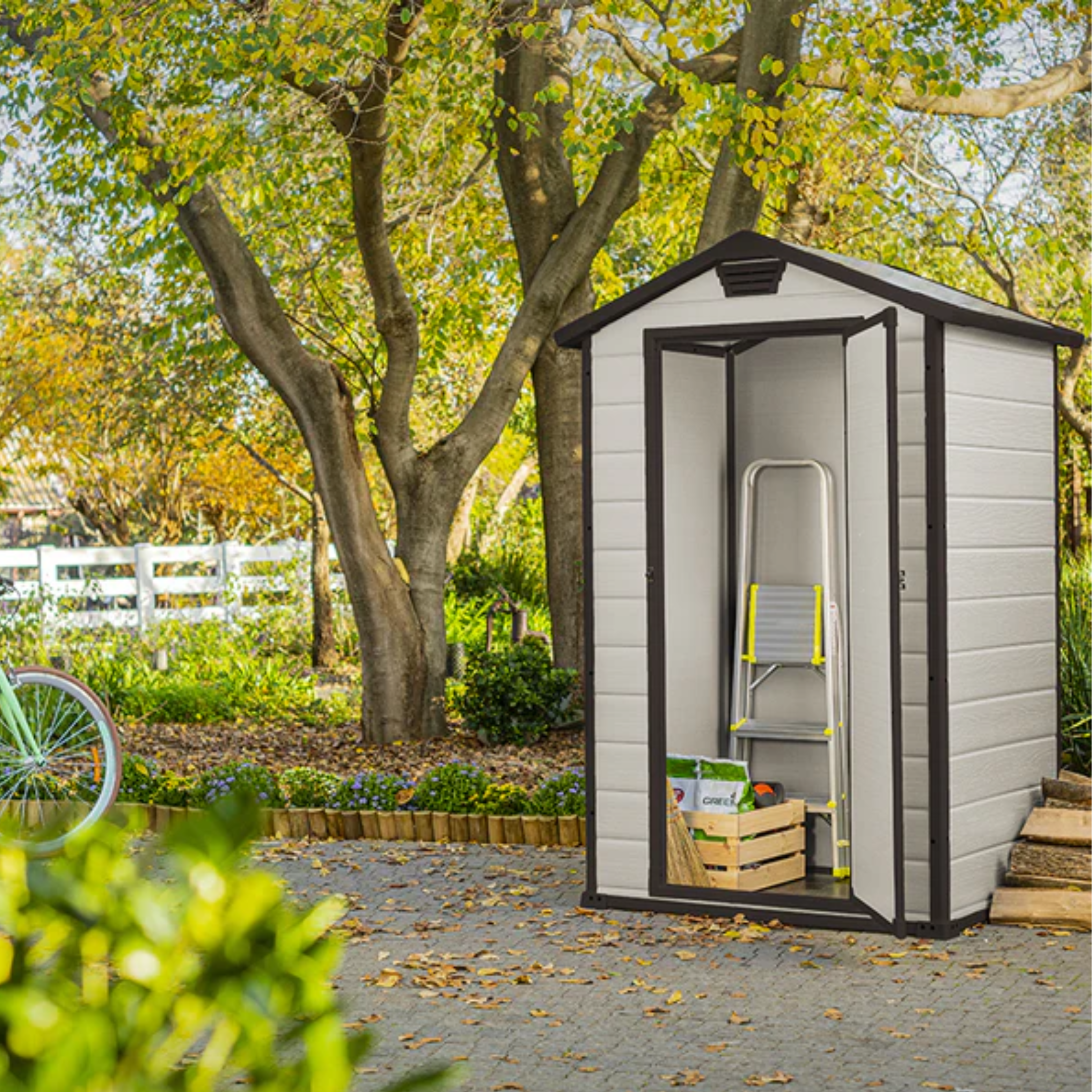 Casetta da giardino in resina beige "Coconut" cm 128x94 196h