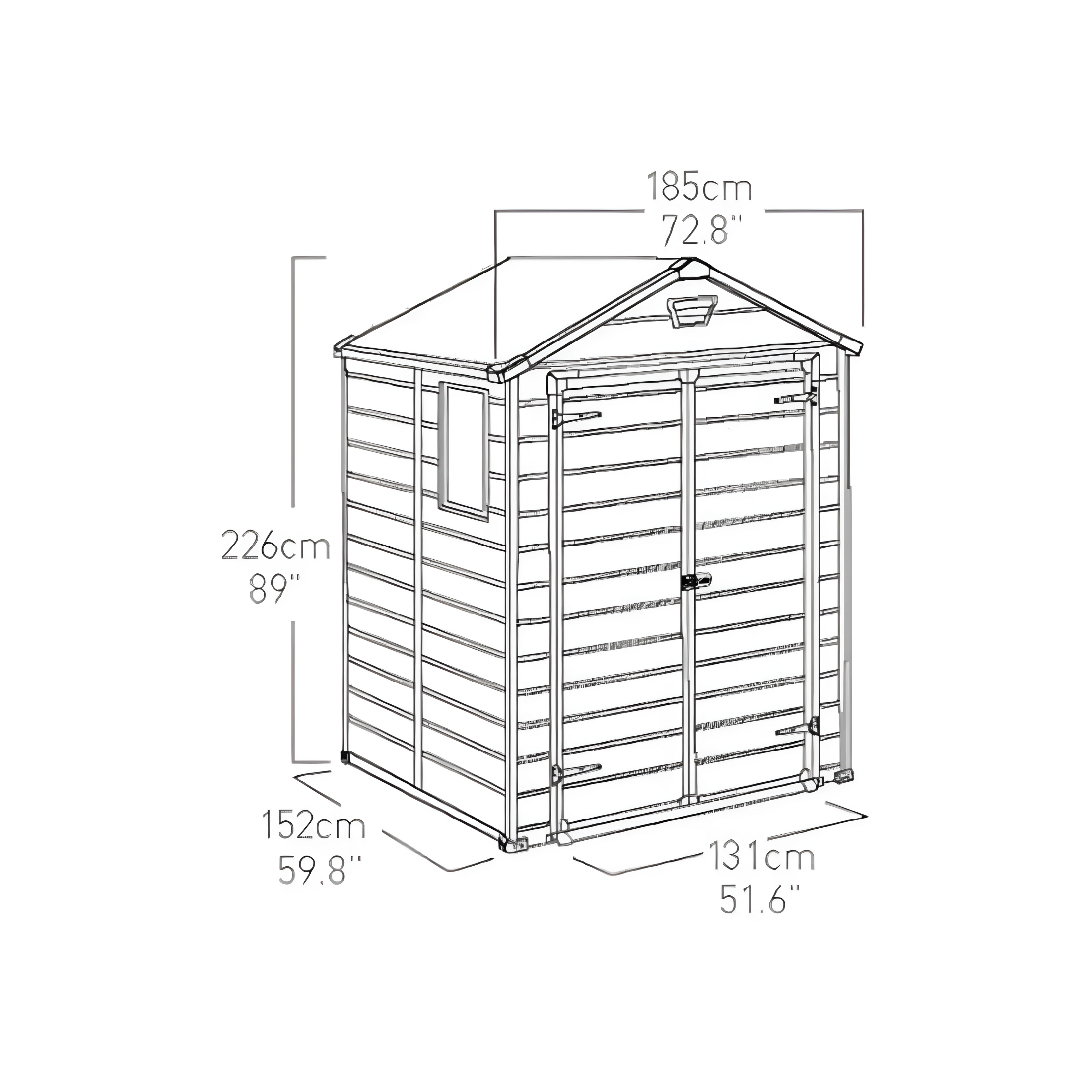 Casetta da giardino in resina "Nature glow" resistente effetto legno Manor