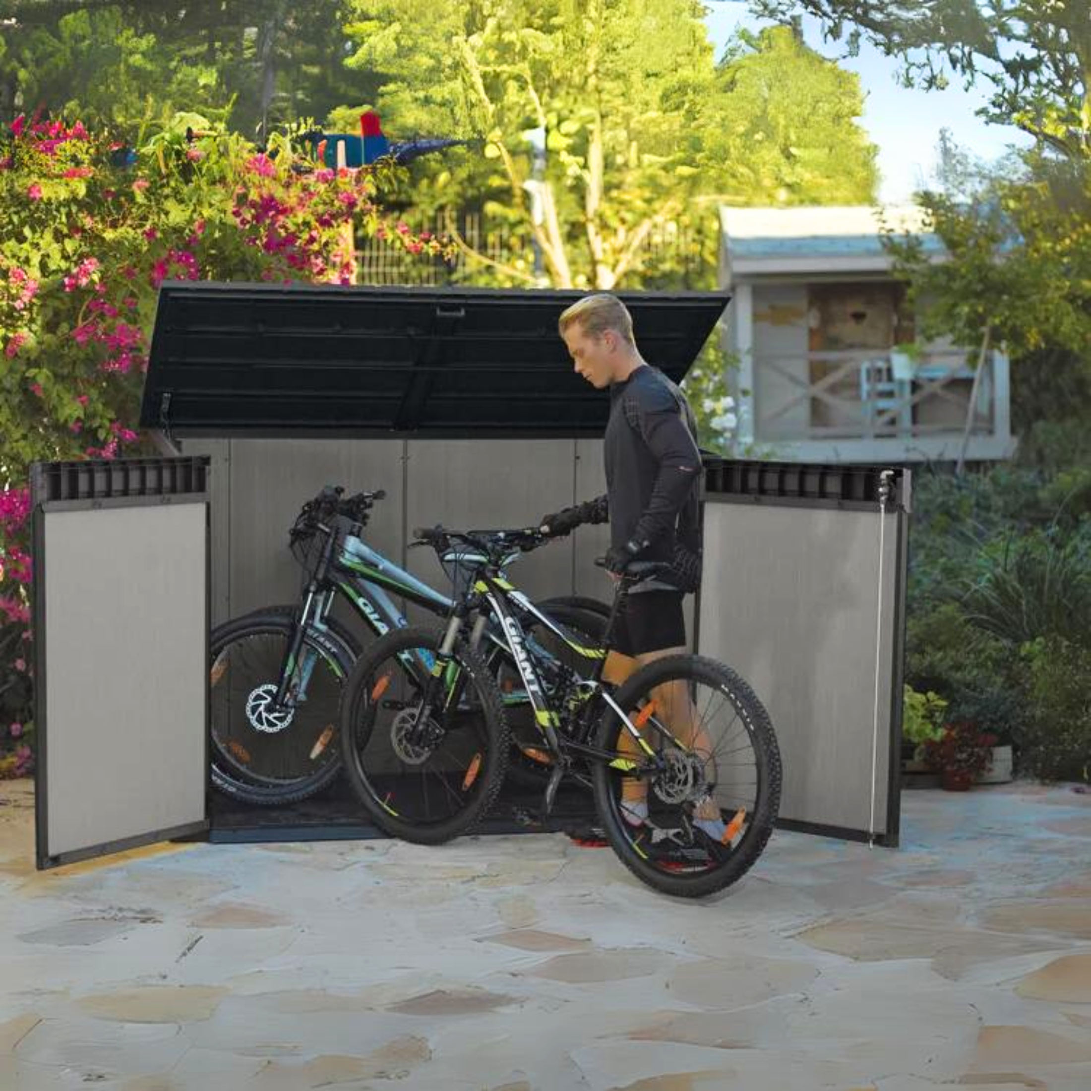 Baule da esterno multiuso "Box" in resina 2 ante cm 190,5x109,3 135,5h