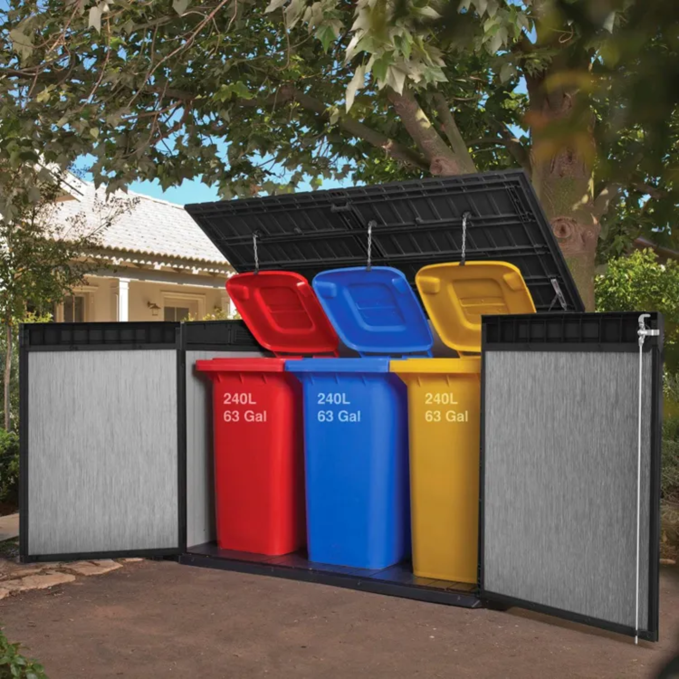 Baule da esterno multiuso "Box" in resina 2 ante cm 190,5x109,3 135,5h