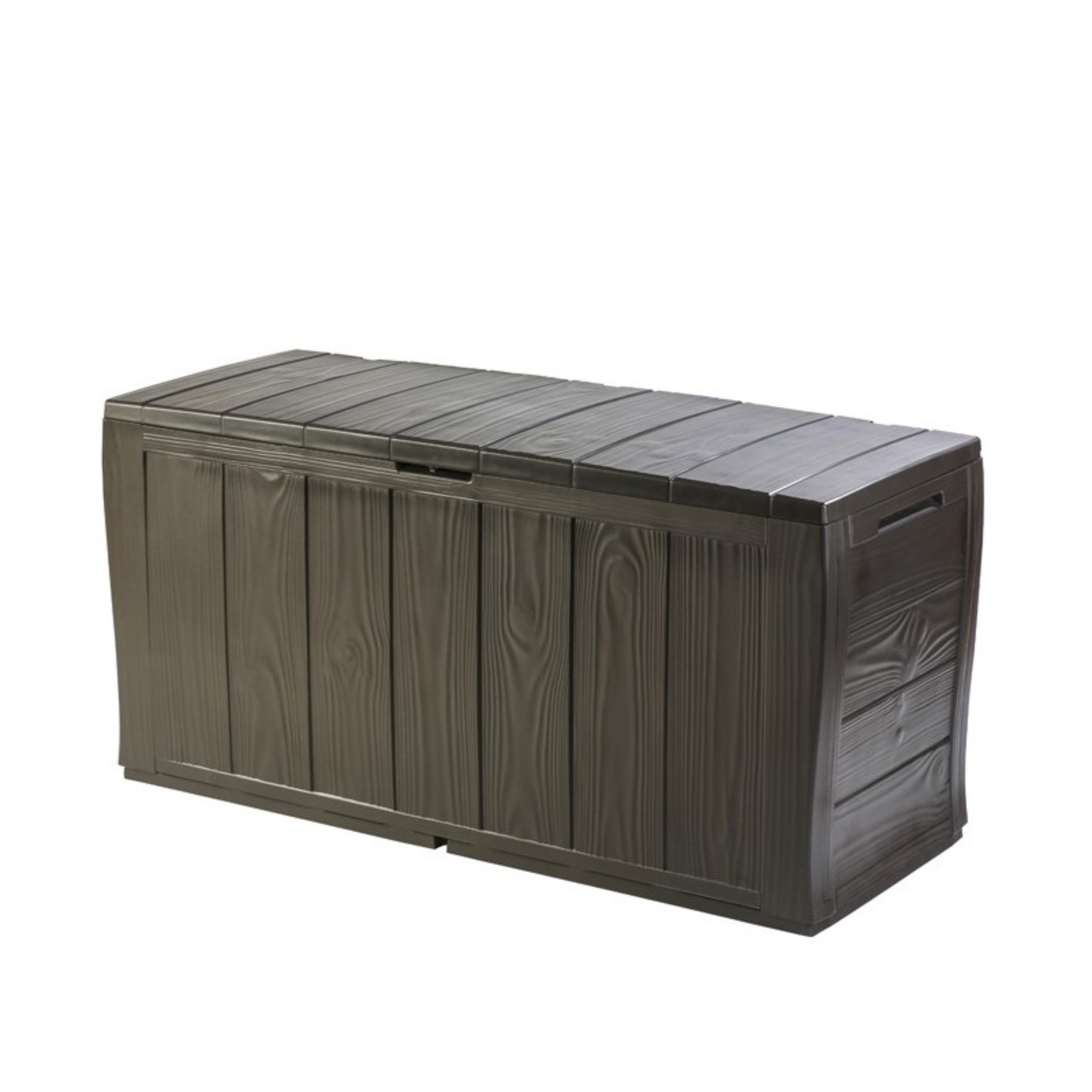 Cassapanca in resina "Tropicale" moderna effetto legno cm 117x45 57,5h