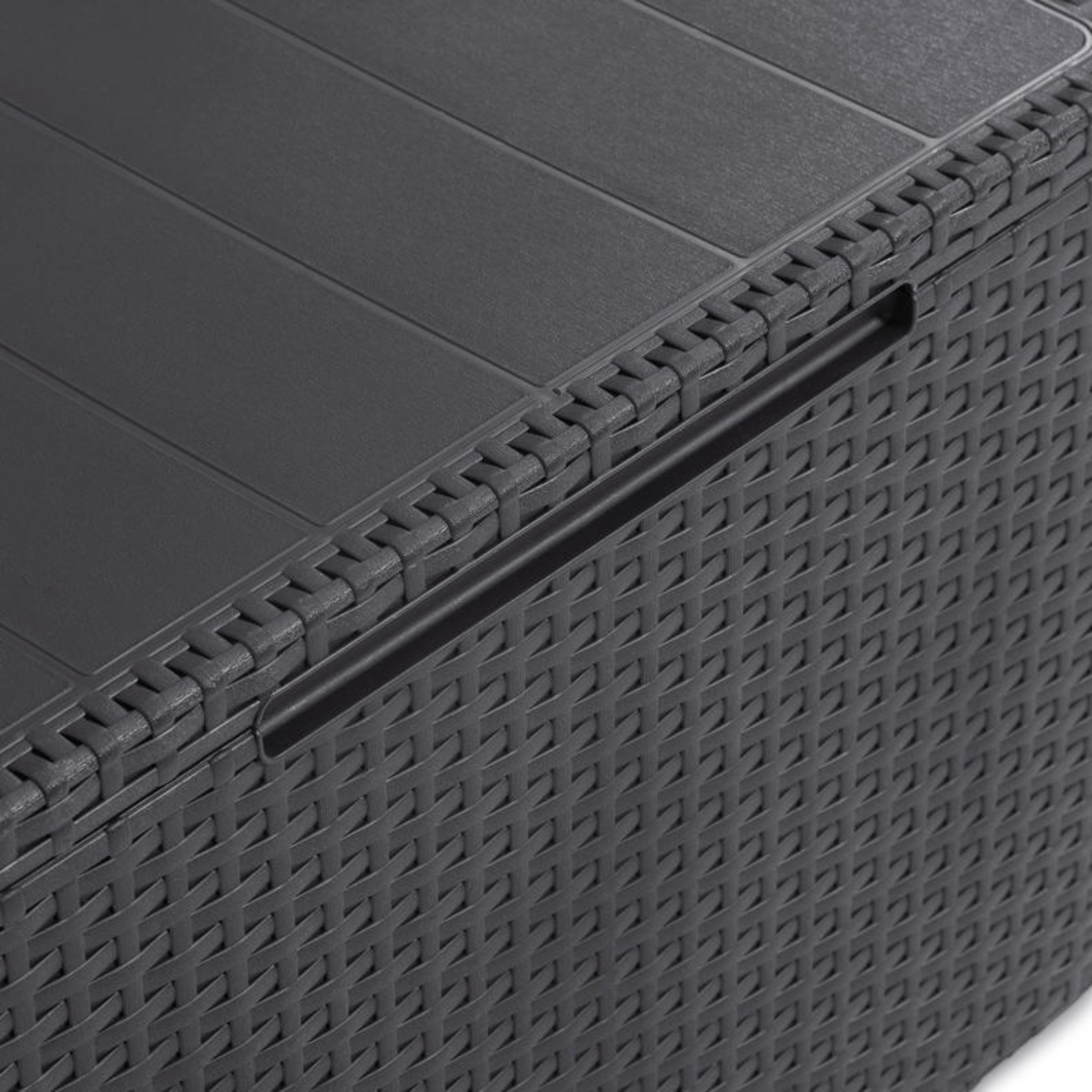 Salottino in resina da giardino "Claire" 2 poltrone + tavolino contenitore