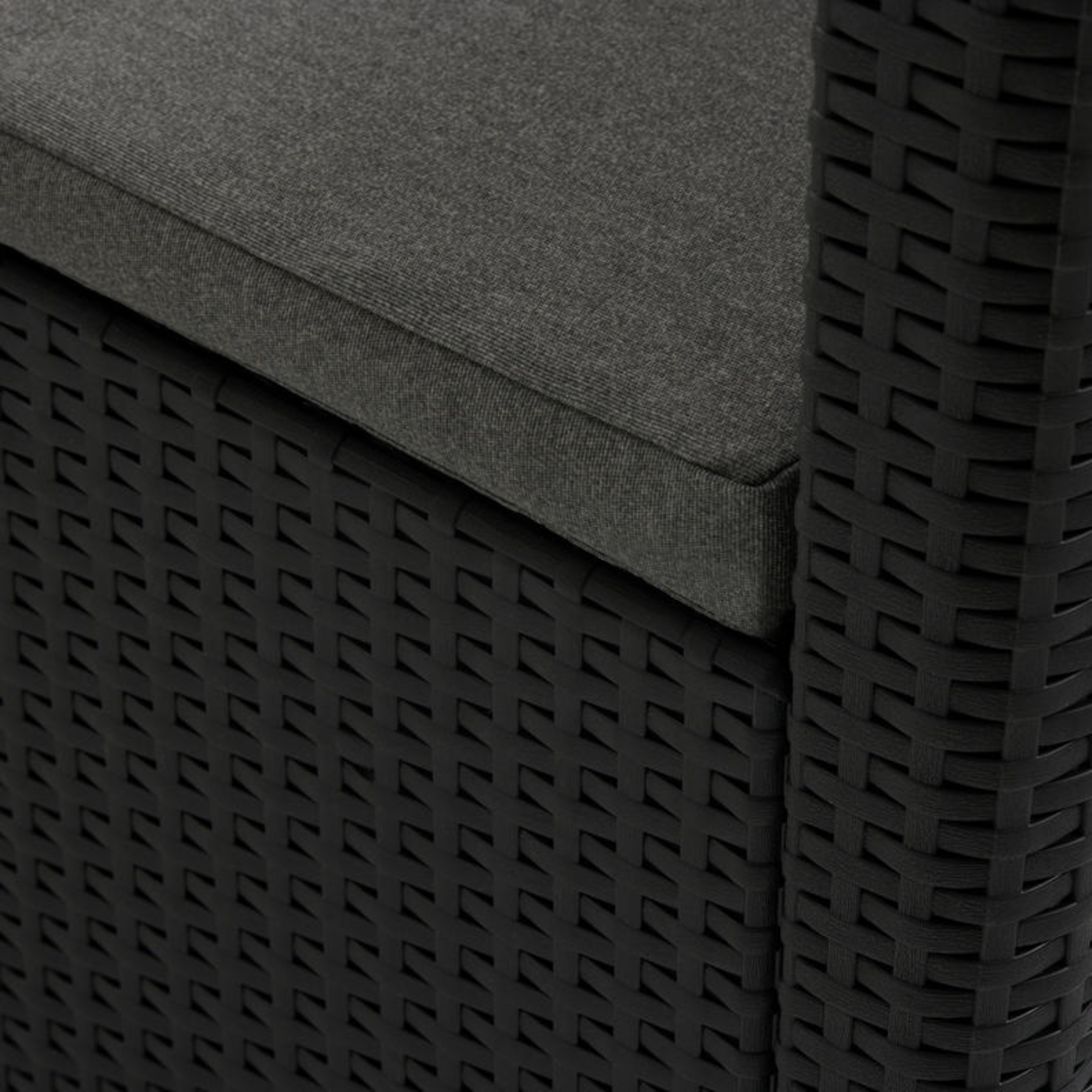 Salottino in resina da giardino "Claire" 2 poltrone + tavolino contenitore