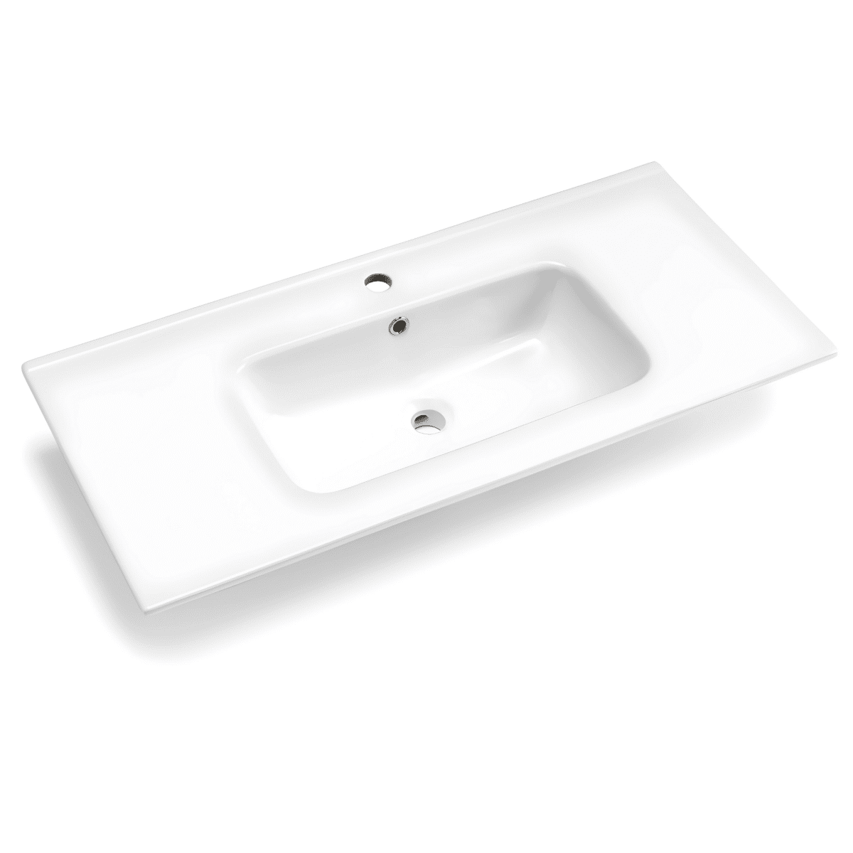 Mobile da bagno sospeso moderno "Sierra80" con 2 cassetti lavabo e specchio Led - MondoViro