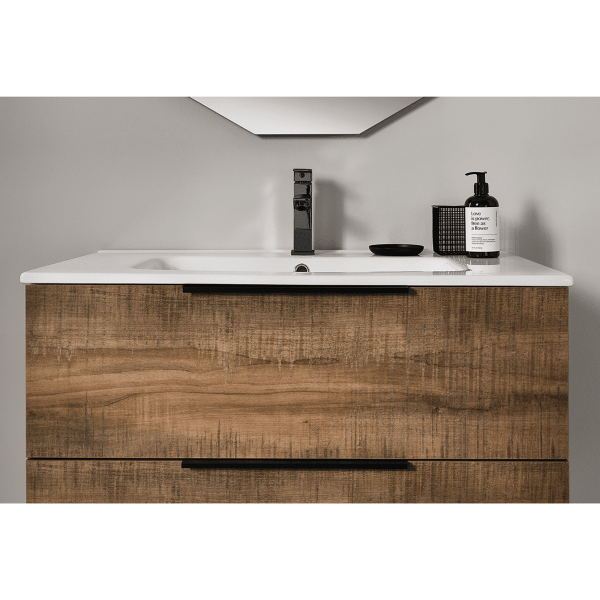 Mobile da bagno sospeso 2 cassetti "Tobias" specchio retroilluminato - MondoViro