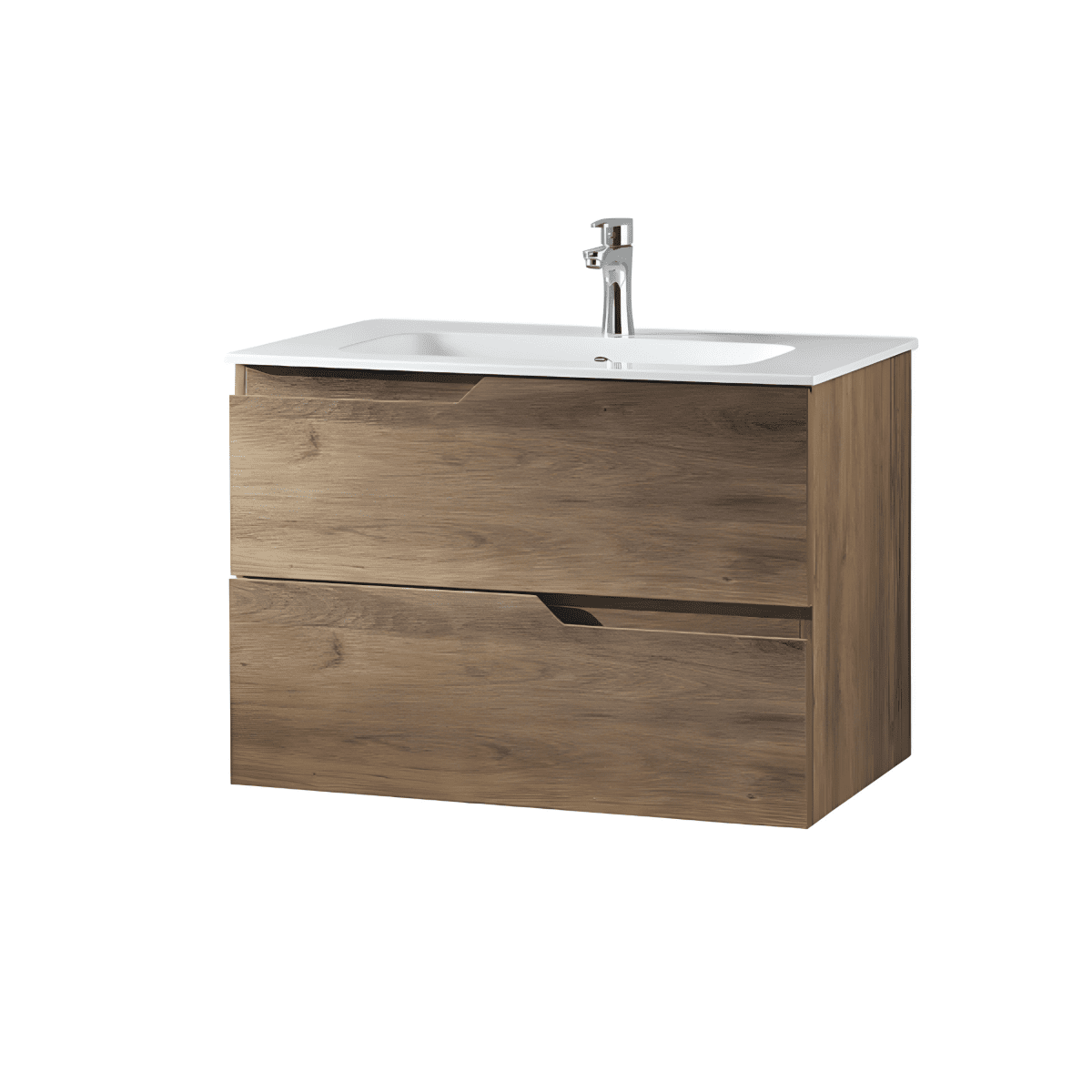 Mobile da bagno sospeso "Mika" moderno specchio Led lavabo 2 cassetti - MondoViro