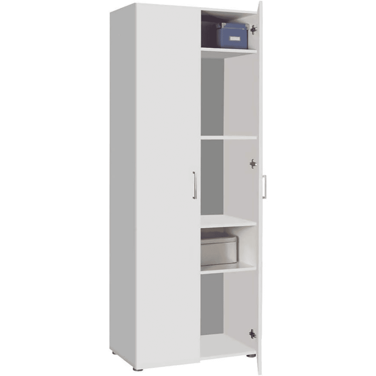 Armadio multiuso "Notes" 2 ante e 4 ripiani con pannello in legno melaminico cm 70X36 181h - MondoViro