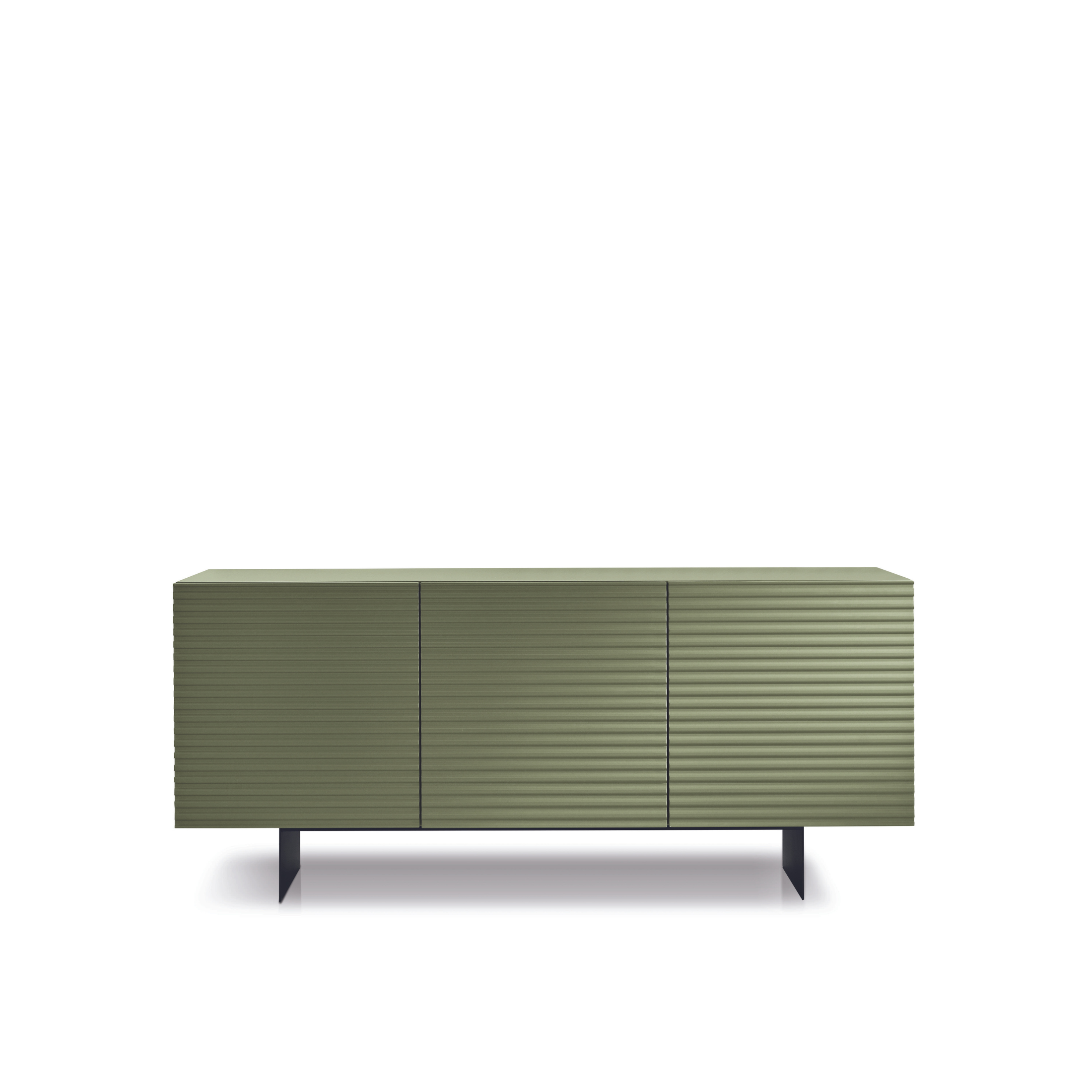 Madia 3 ante già assemblata "Nadia1" in legno laccato con due piedi in metallo verniciati cm 180x50 80h