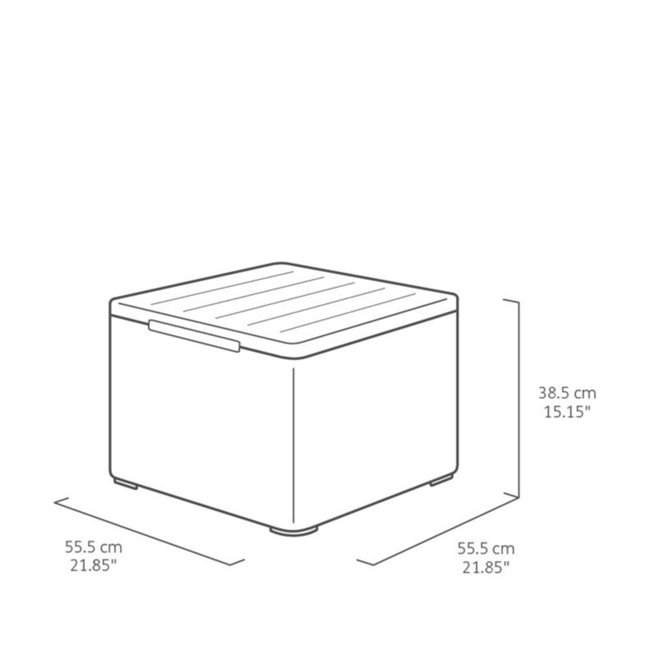 Salottino in resina da giardino "Claire" 2 poltrone + tavolino contenitore
