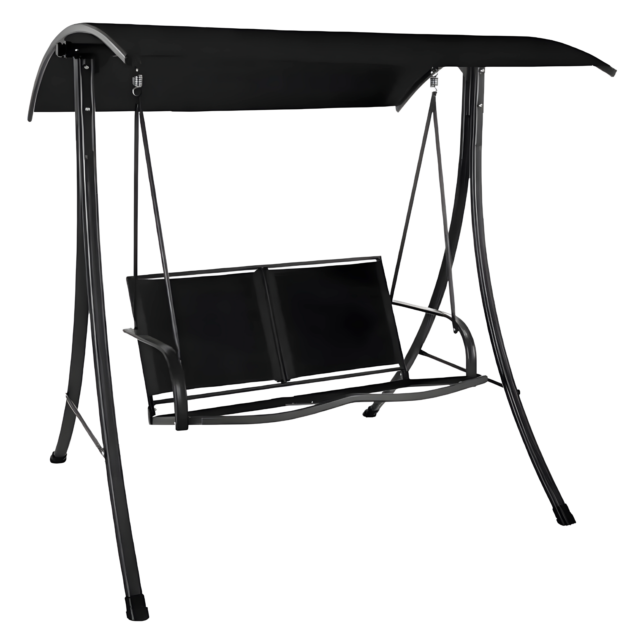 Dondolo da giardino "Amalfi" 2 posti grigio antracite con copertura in acciaio cm 150x120 160h