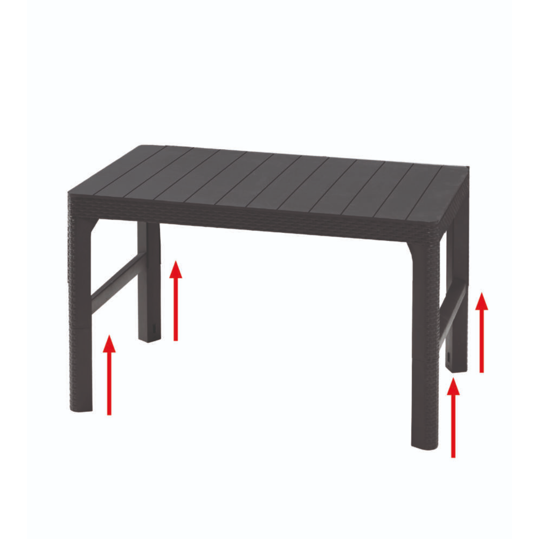 Set salottino in resina da giardino "Carolina" con tavolino allungabile