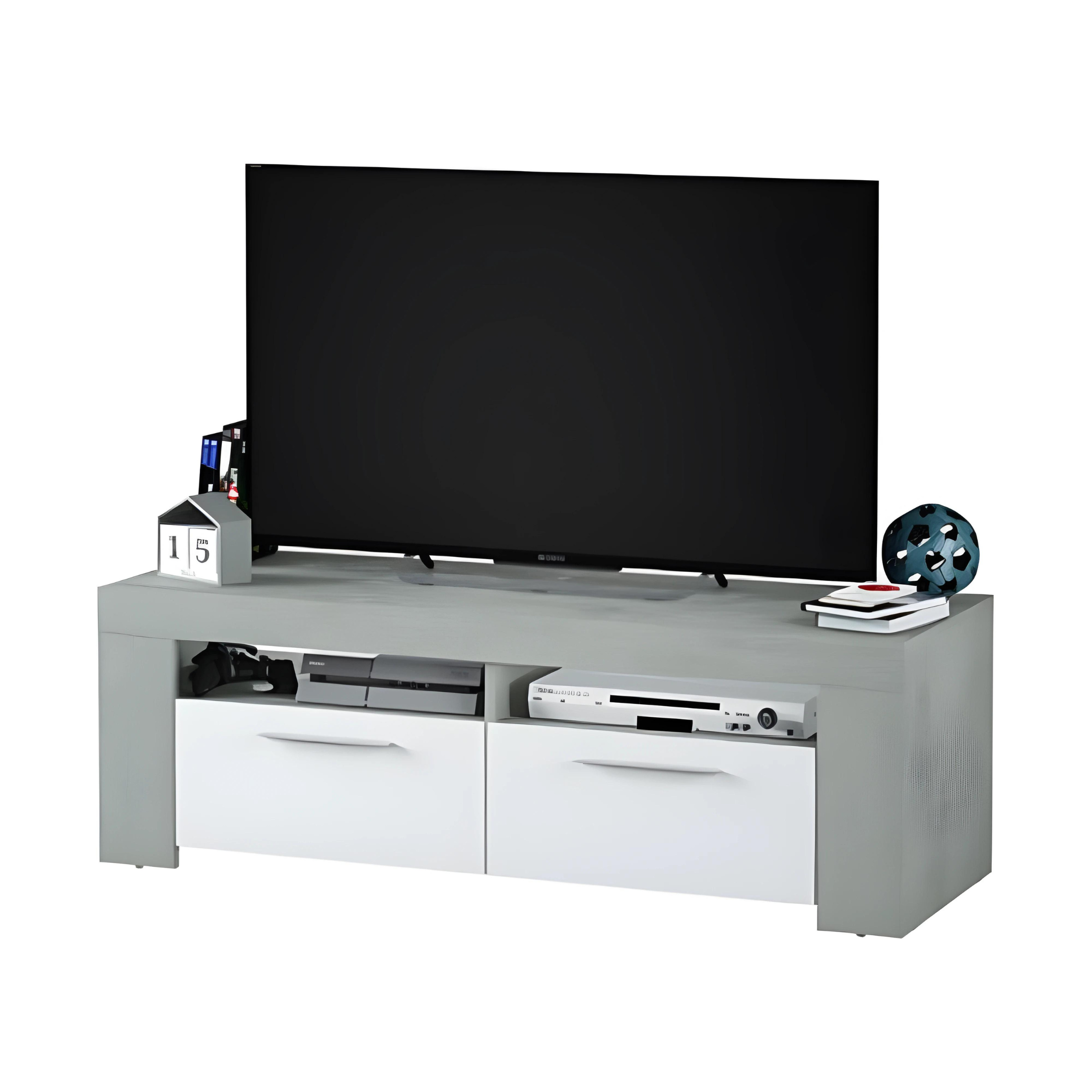 Mobile porta tv "Abit" cemento e bianco cm 120x42 40h