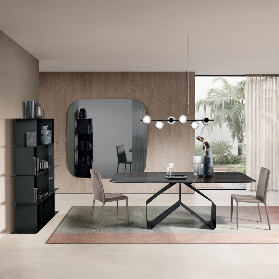 Tavolo fisso moderno "Round" con piano rettangolare versatile cm 210x110 75h