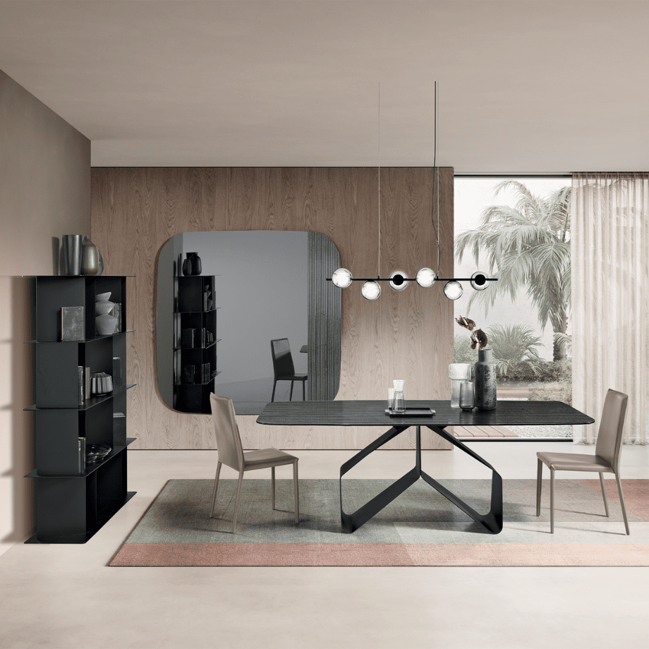 Tavolo fisso moderno "Round" con piano rettangolare versatile cm 210x110 75h - MondoViro