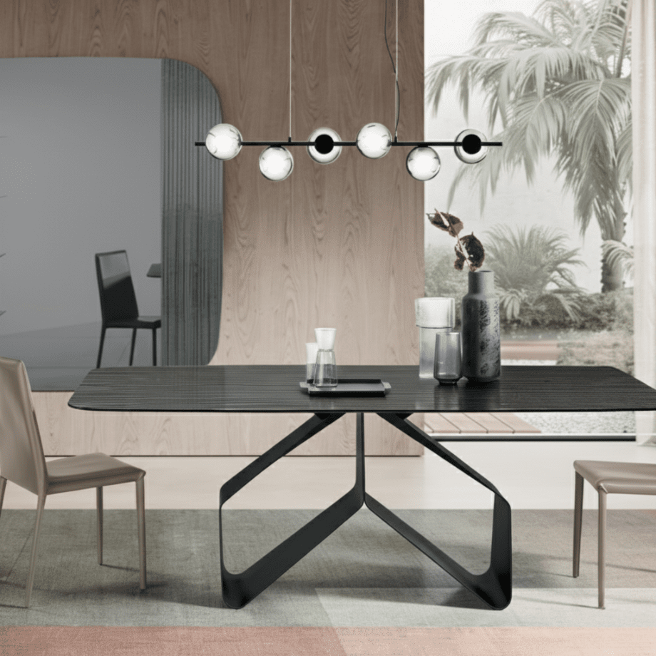 Tavolo fisso moderno "Round" con piano rettangolare versatile cm 210x110 75h - MondoViro